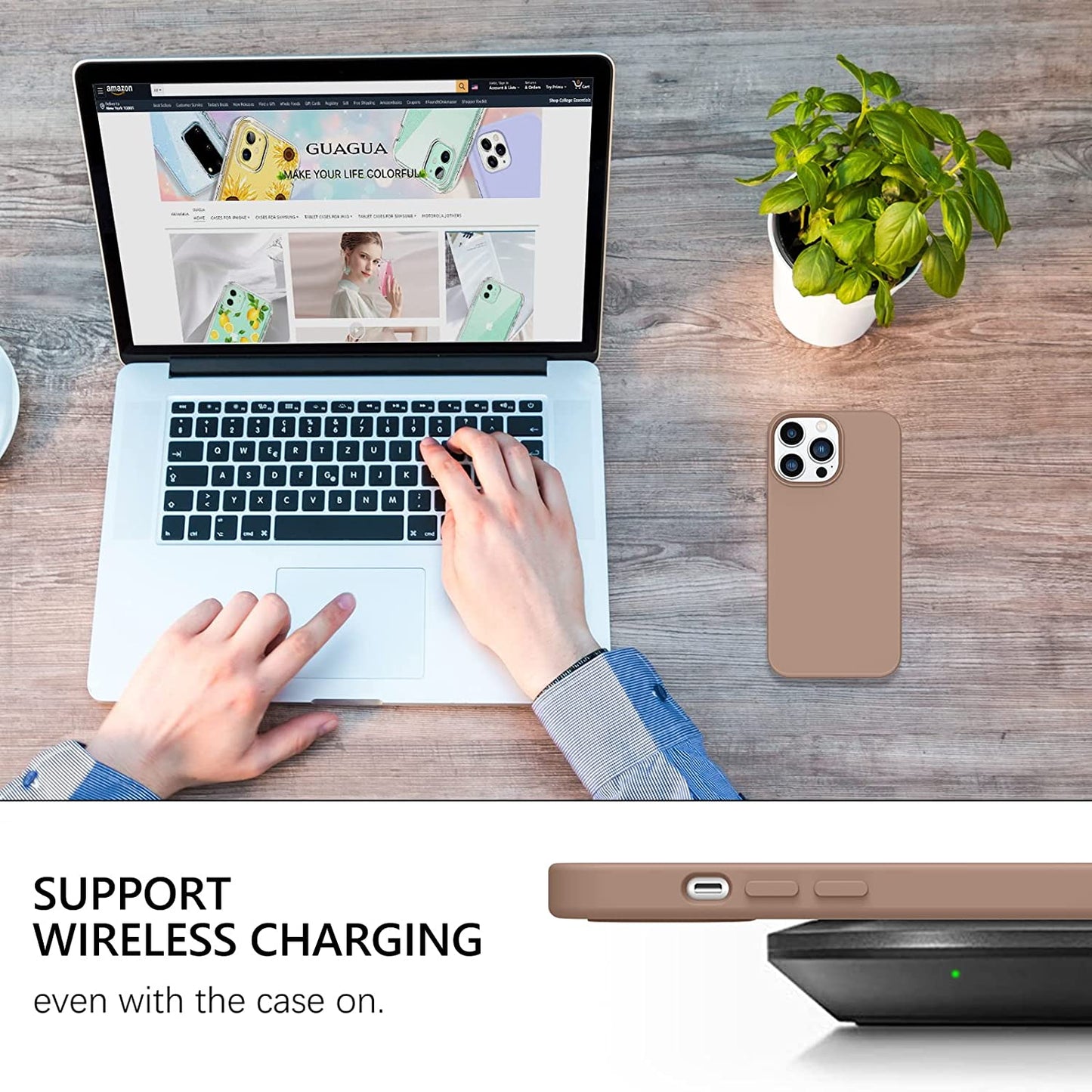 GUAGUA Compatible with Iphone 14 Pro Max Case 6.7 Inch Liquid Silicone Soft Gel Rubber Slim Microfiber Lining Cushion Texture Cover Shockproof Protective Case for Iphone 14 Pro Max, Brown  GUAGUA   