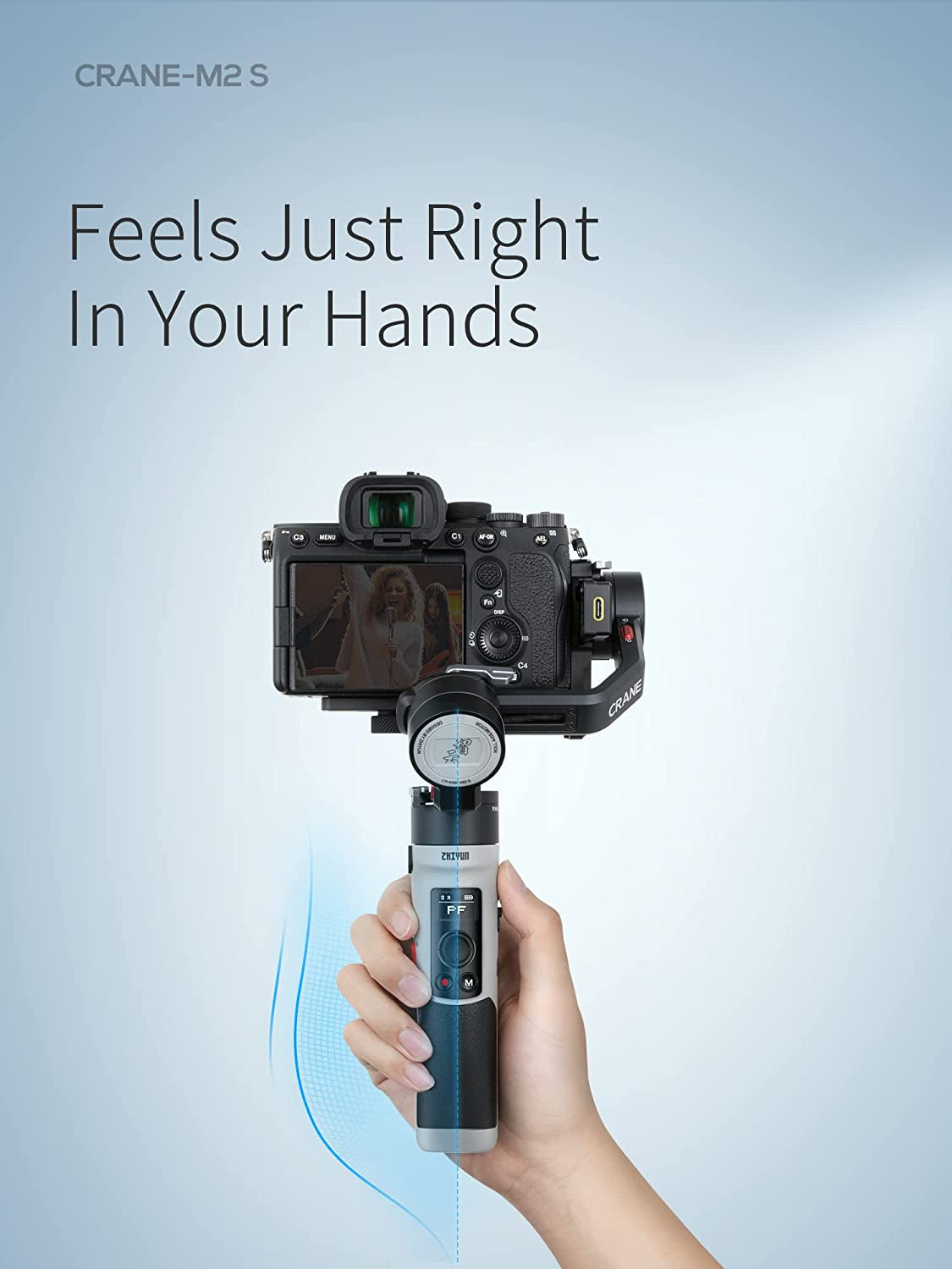 Zhiyun Crane M2S Handheld 3-Axis Stabilizer, Gimbal Stabilizer for Mirrorless Camera, Gopro, Action Camera, Smartphone  zhi yun   