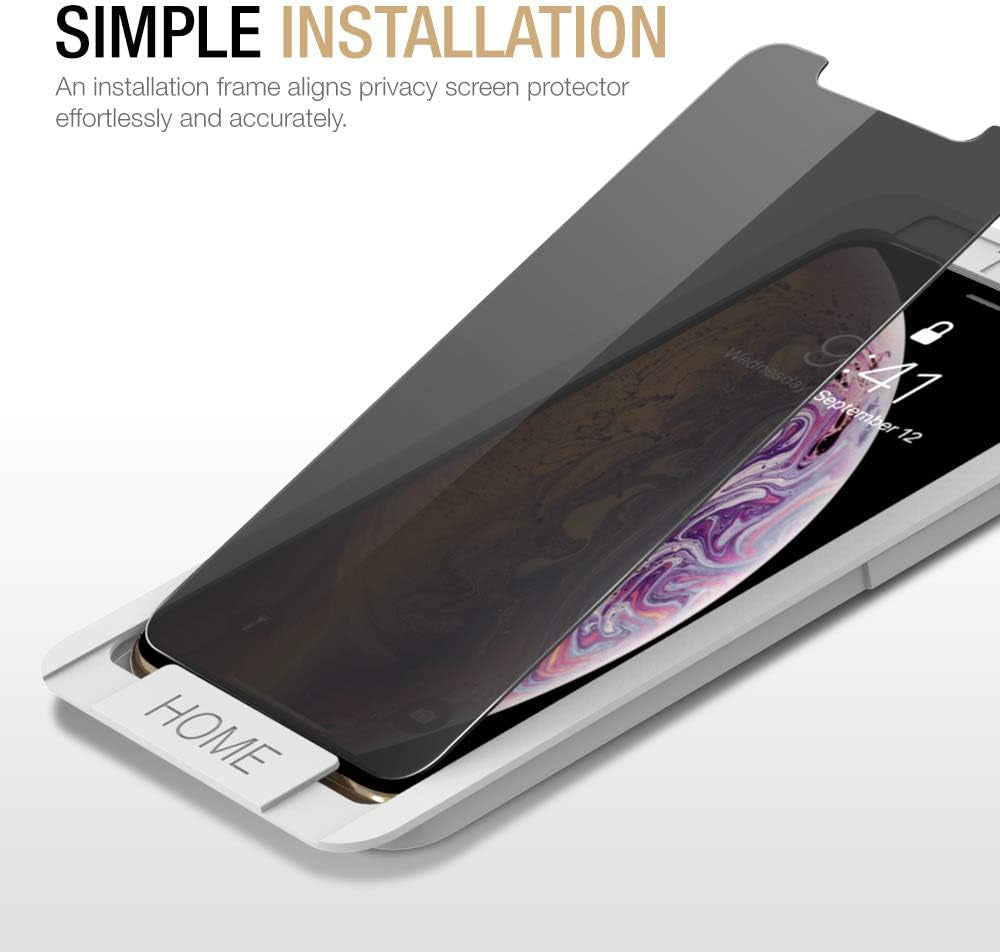 Ushield Privacy Screen Protector Compatible with Iphone Xs/Iphone X/Iphone 11 Pro (5.8" Display) (W/Installation Frame) [Anti-Scratch/Spy] Tempered Glass Screen Protector (3Pack) [Case Friendly]  uShield   