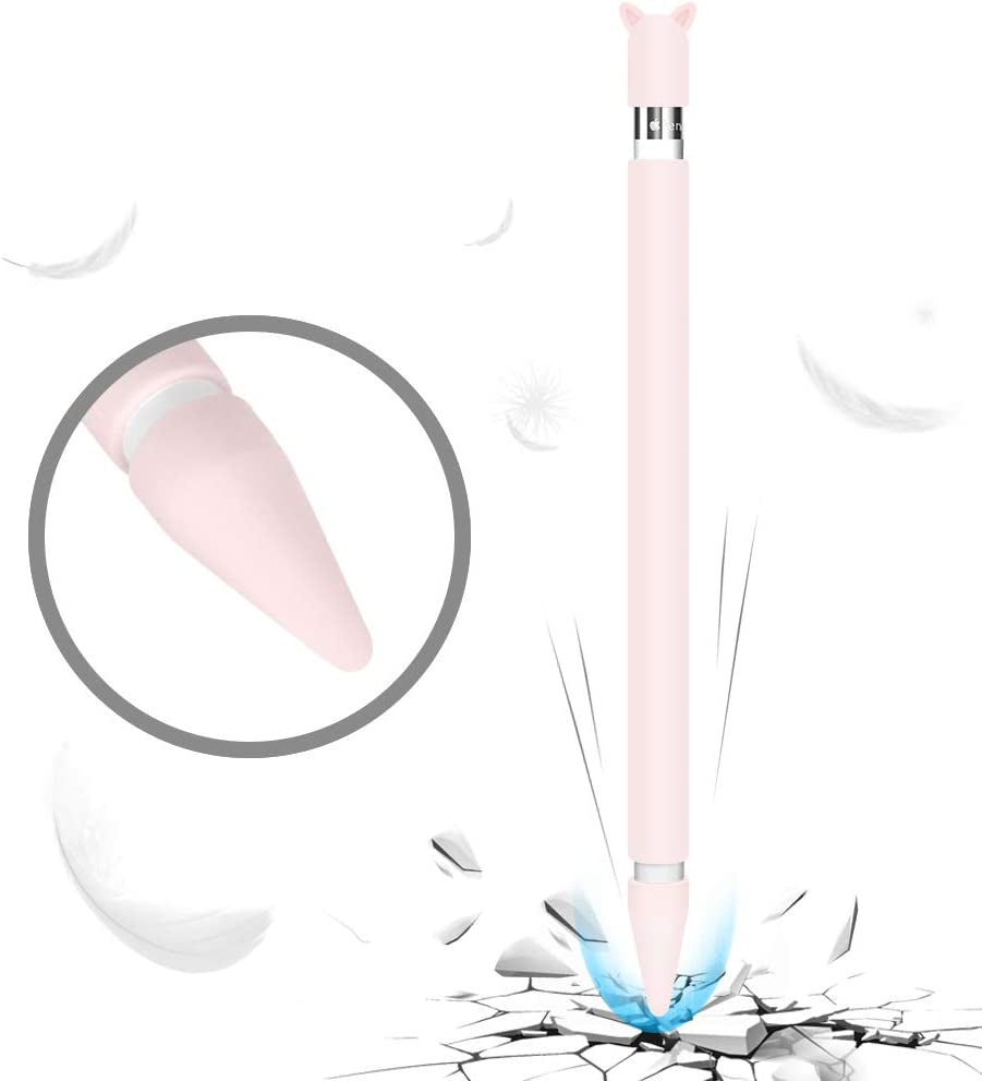 2 Pack Silicone Case for Apple Pencil 1St Generation Holder Sleeve Skin Cover Accessories for Ipad Pro 9.7/10.5/12.9,Cute Soft Grip with Charging Cap Holder and 2 Protective Nib Covers-Pink,Purple  Hydream   