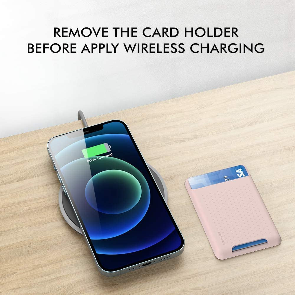 AHASTYLE Magsafe Wallet for Iphone 14/13/12/Plus/Pro Max/Mini RFID Magnetic Card Holder Silicone Sleeve Compatible with Iphone 12/13/14/Pro/Pro Max/Mini (Pink)  AHASTYLE   