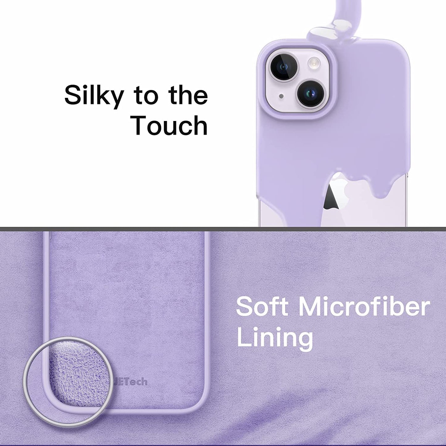 Jetech Silicone Case for Iphone 14 6.1-Inch, Silky-Soft Touch Full-Body Protective Phone Case, Shockproof Cover with Microfiber Lining (Light Purple)  JETech   