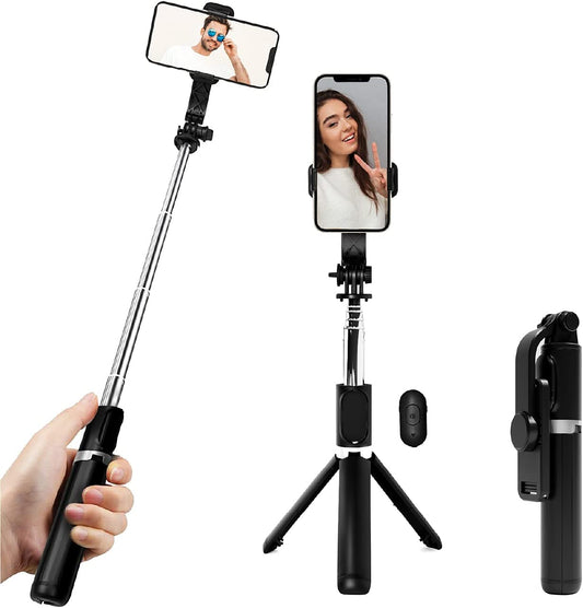 TALK WORKS Selfie Stick, Remote & Tripod Set Compatible W/Iphone 13/13 Pro/13 Pro Max/14/14 Plus/14 Pro/14 Pro Max for Streaming, Travel Photos - Wireless Cell Phone Stand (Black)  TALK WORKS   