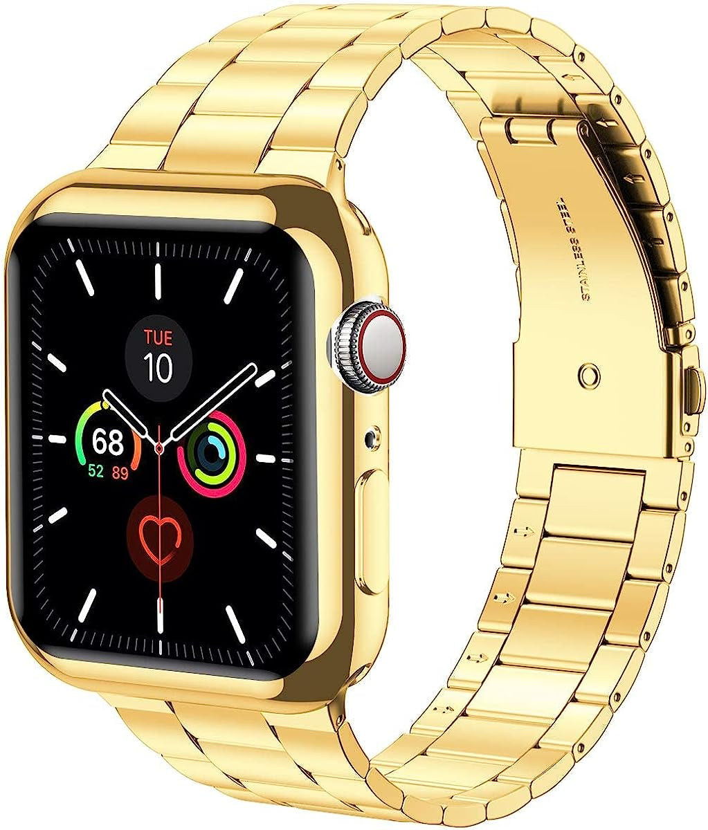 Wolait Compatible with Apple Watch Band 42Mm 44Mm 45Mm 49Mm 38Mm 40Mm 41Mm with Case, Upgraded Business Stainless Steel Band with Screen Protector Cover for Iwatch Series 8/7/6/SE Series 5/4/3/2/1  Wolait   