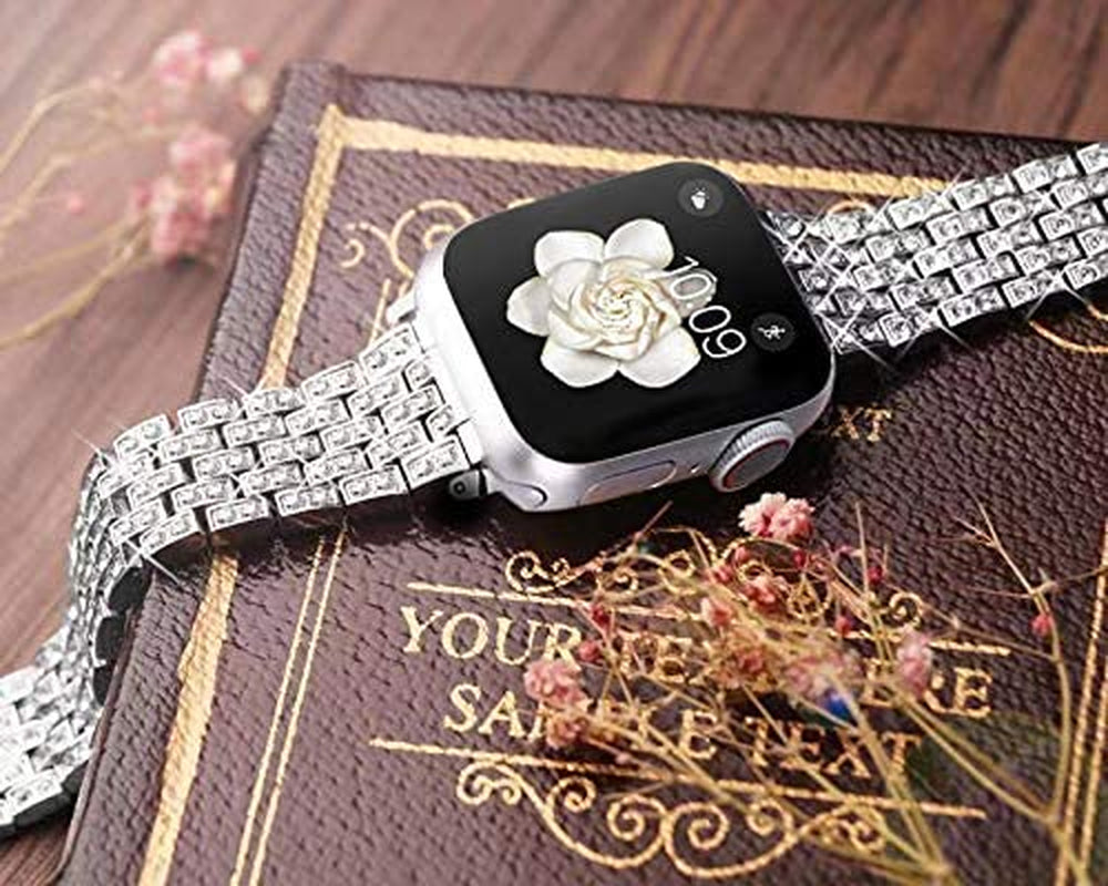 Dsytom Bing Band Compatible with Apple Watch Band 42Mm 44Mm 45Mm,Jewelry Replacement Metal Wristband Strap for Iwatch Band Series 8/7/6/5/4/3/2/1/SE Ultra(Silver)  Dsytom   