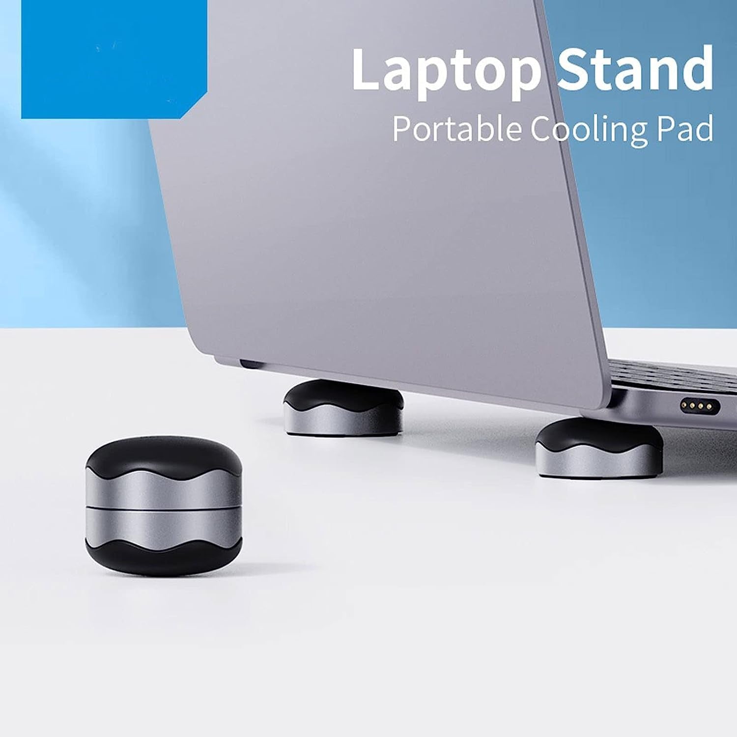 Office Shelves Computer Stand Laptop Stand Magnetic Portable Cooling Pad for Laptop Cool Ball Heat Dissipation Skidproof Pad Cooler Stand Computer Riser (Color : Black)  85892   