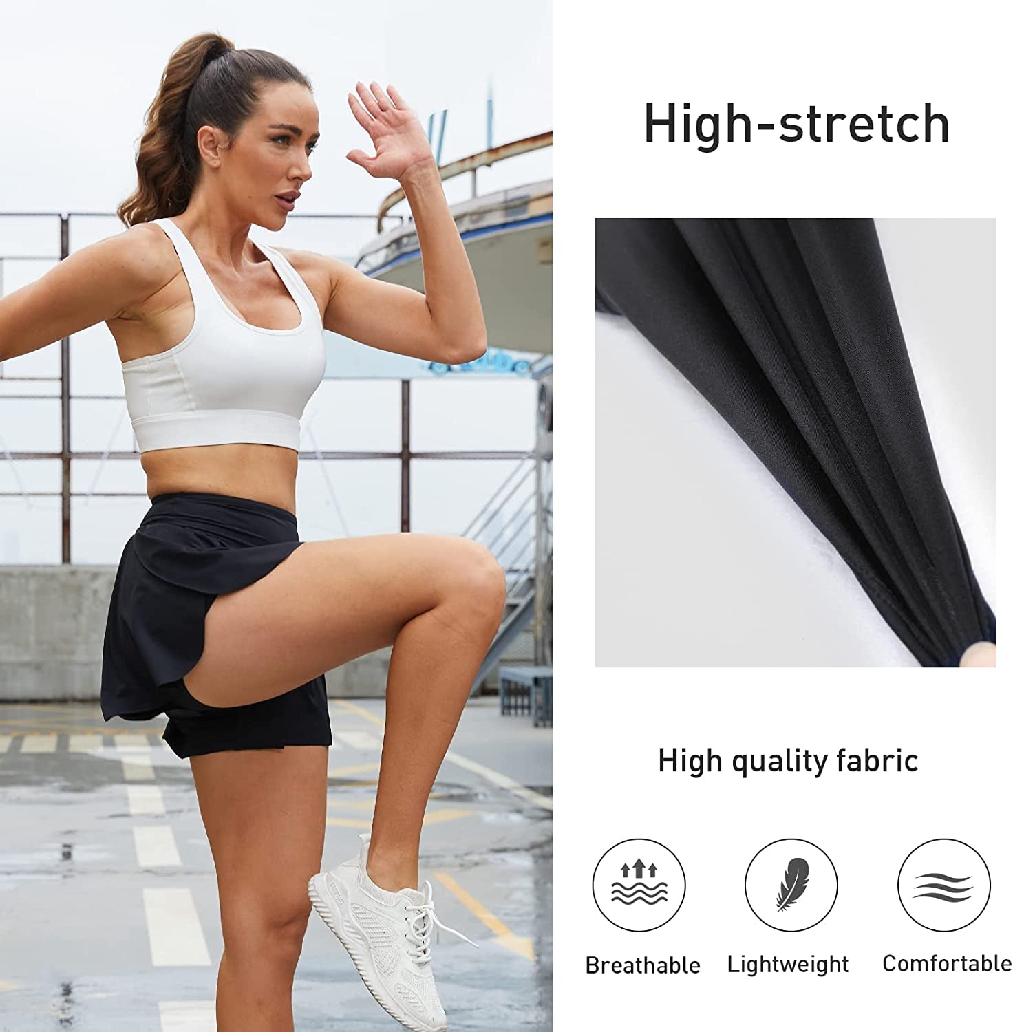 Acrweg Running Shorts for Women 2 in 1 Athletic Shorts with Pockets for Workout Sports  Arcweg   