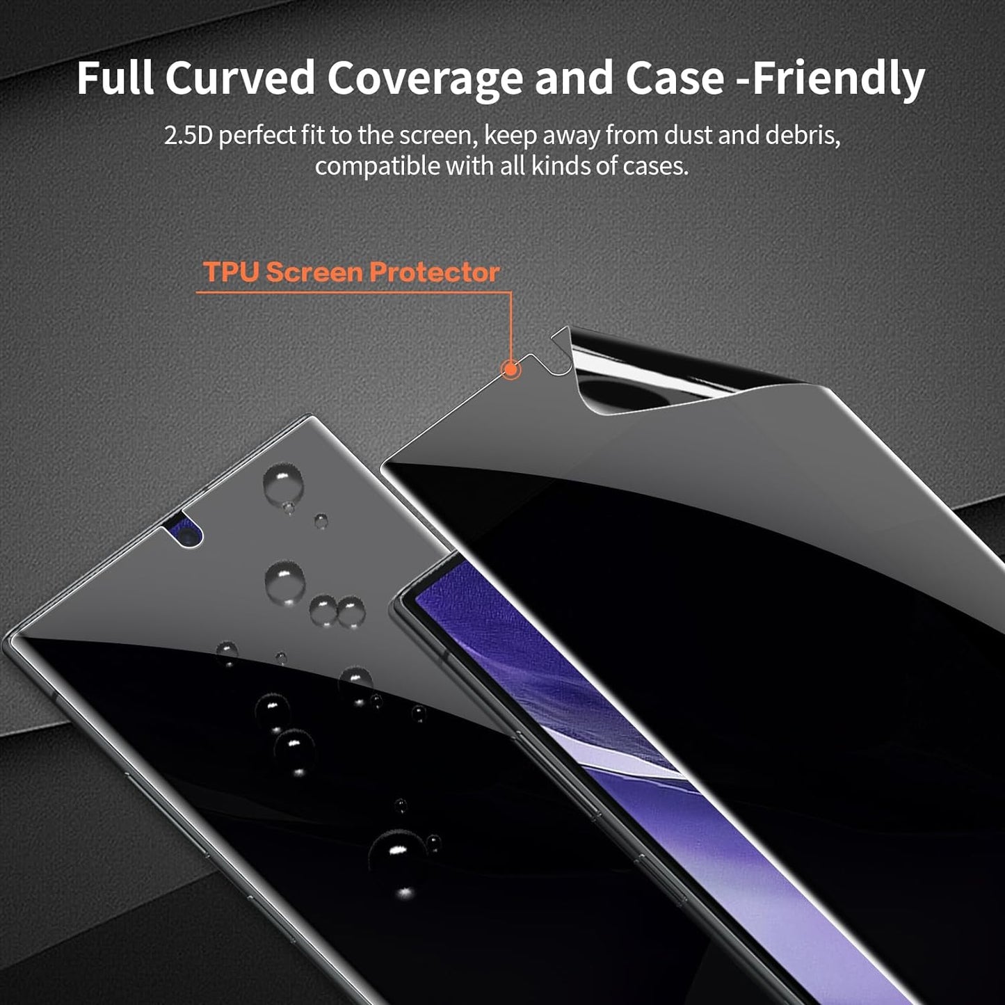 QUESPLE for 2 Pack Samsung Galaxy Note 20 Ultra Privacy Screen Protector [Support Fingerprint Reader] Anti-Spy Full Adhesive TPU Flexible Film + 2 Pack Camera Lens Glass Protector for Galaxy Note 20 Ultra 5G 6.9"  QUESPLE   