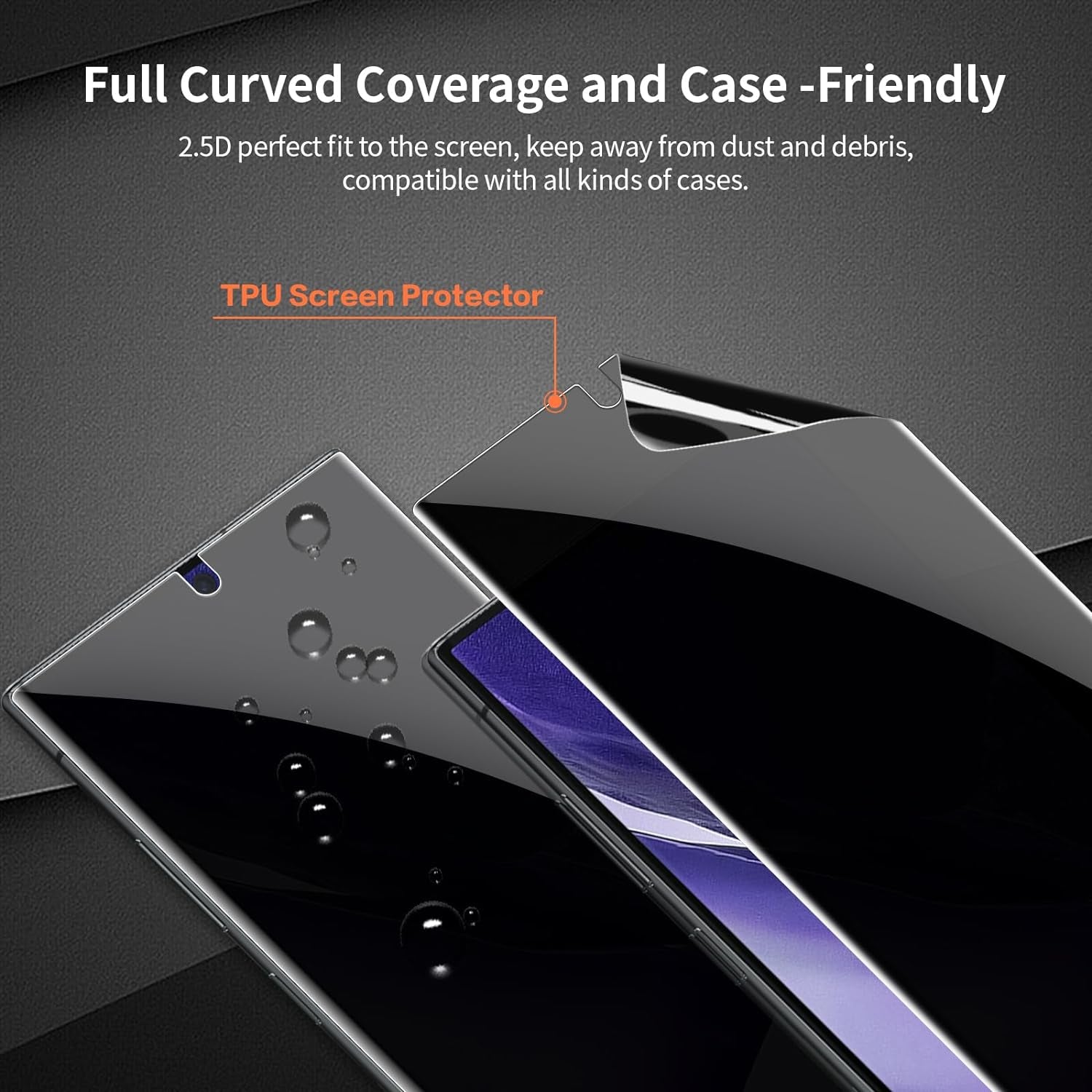 QUESPLE for 2 Pack Samsung Galaxy Note 20 Ultra Privacy Screen Protector [Support Fingerprint Reader] Anti-Spy Full Adhesive TPU Flexible Film + 2 Pack Camera Lens Glass Protector for Galaxy Note 20 Ultra 5G 6.9"  QUESPLE   