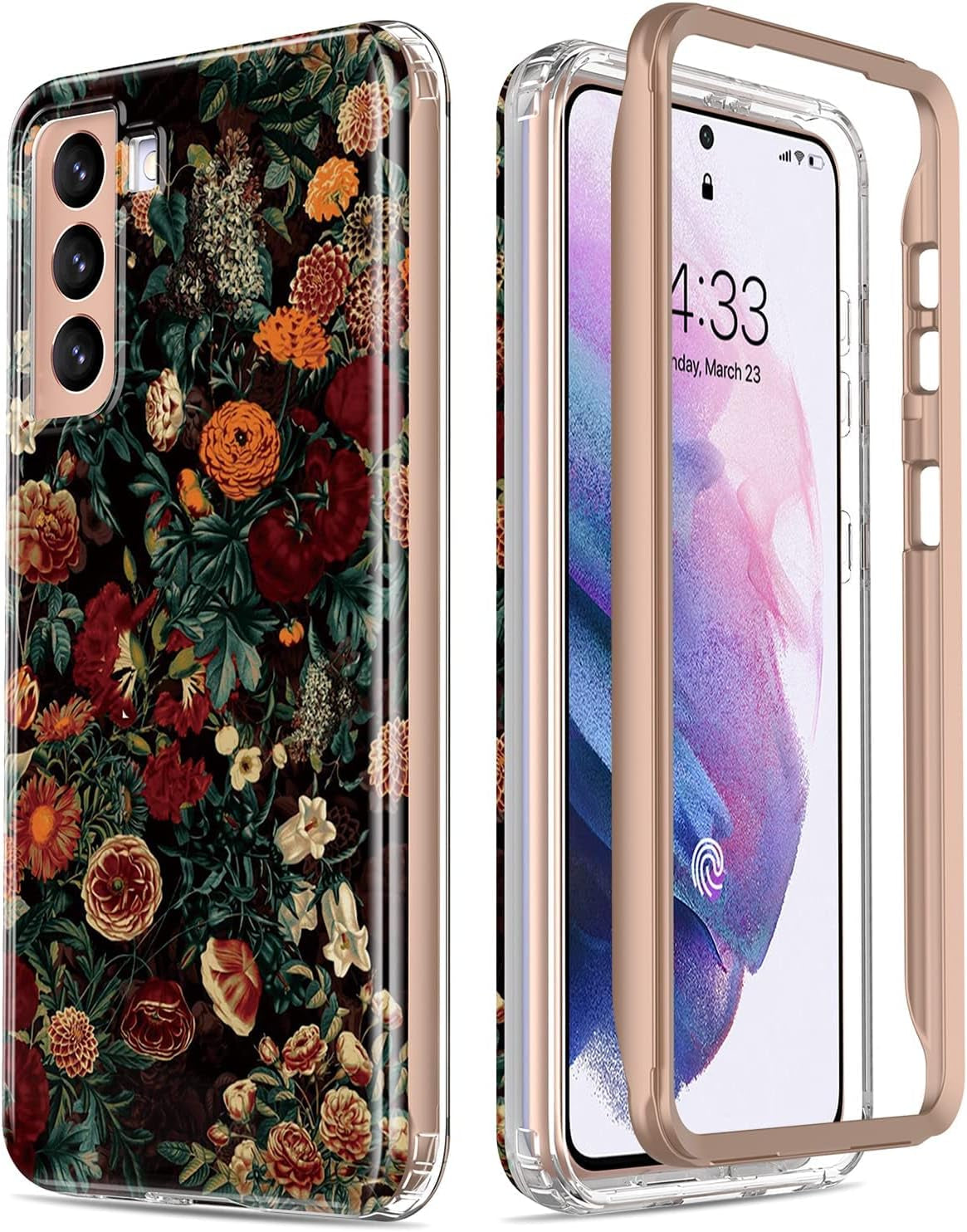 Esdot for Samsung Galaxy S21 plus Case,Military Grade Passing 21Ft Drop Test,Rugged Cover with Fashionable Designs for Women Girls,Protective Phone Case for Galaxy S21 plus 6.7" Colorful Painting  Esdot Flower Garden  