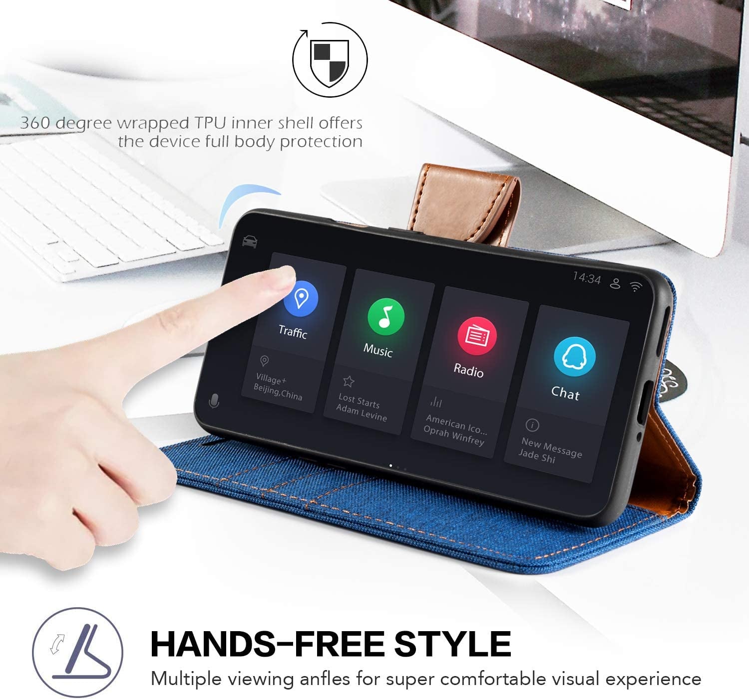 LG V30 Case, Oxford Leather Wallet Case with Soft TPU Back Cover Magnet Flip Case for LG V30 Plus  Shantime   