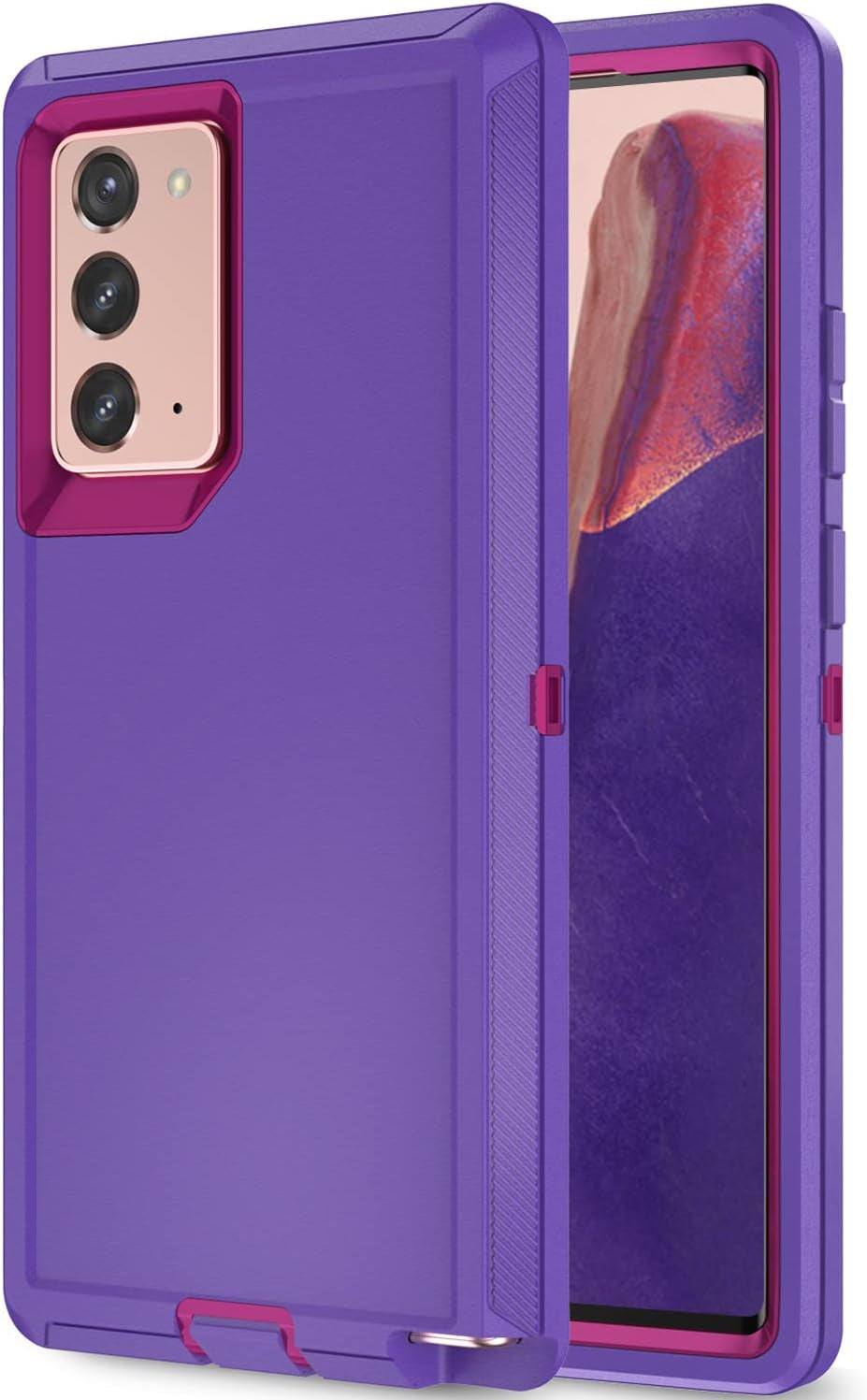 Galaxy Note 20 Case for Samsung Galaxy Note 20 Case Military Drop Shockproof Armor Heavy Duty Rugged 3 in 1 Protection Cover for Galaxy Note 20 Phone Case (Navy+Blue)  TORRTOWAY Purple+Rose Red  