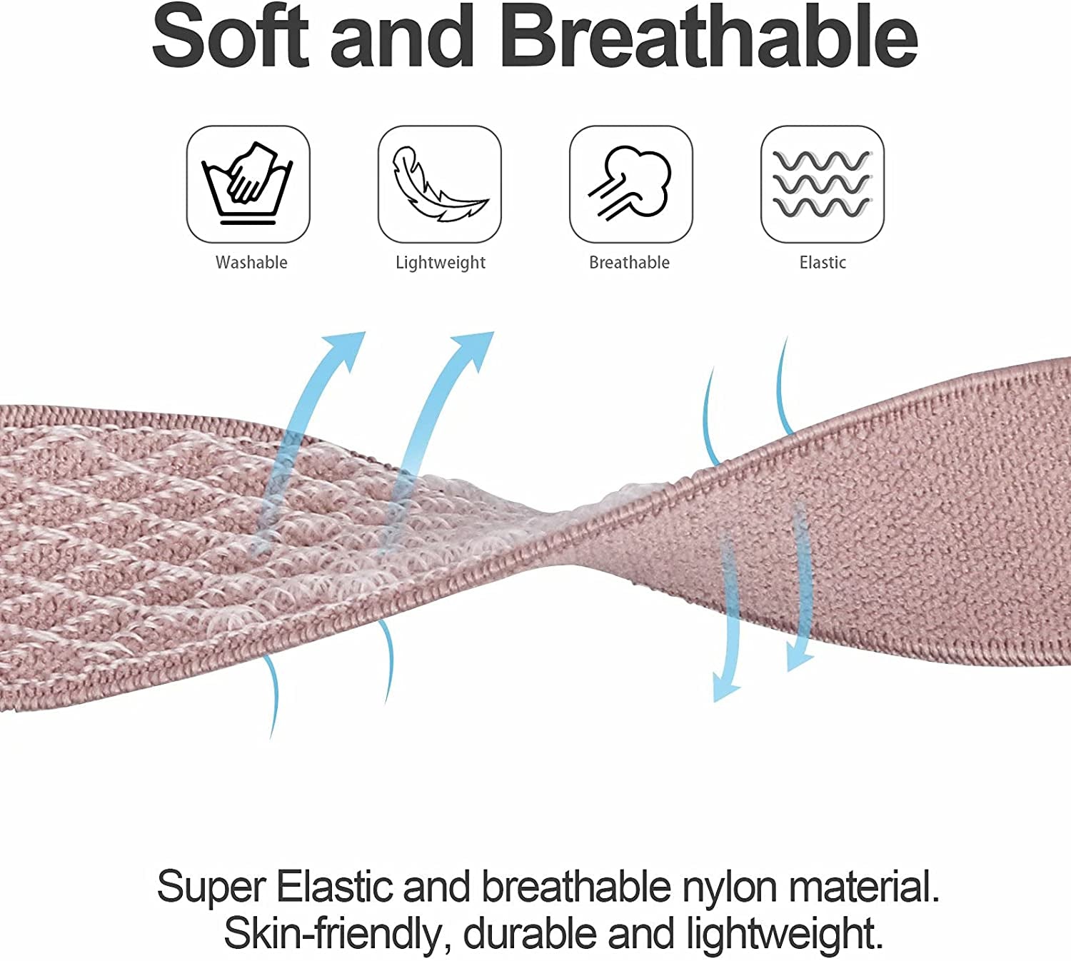 Swhatty Stretchy Nylon Solo Loop Bands Compatible with Apple Watch 41Mm 40Mm 38Mm, Adjustable Braided Sport Elastics Women Men Strap for Iwatch Series 8 7 6 5 4 3 2 1 SE (Black, Rose Pink, Cream)  Swhatty   