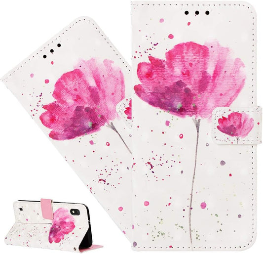 ISADENSER LG G8 Thinq Phone Case LG G8 Case Stylish for Girly Women [Wallet Stand] Kickstand Credit Cards Slot Cash Pockets PU Leather Flip Wallet Case for LG G8 Thinq (2019) 3D Rose Flower YB  ISADENSERR   