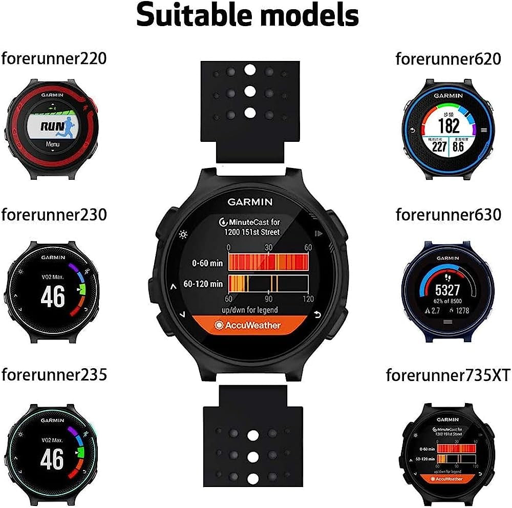 Eeomoik Bands for Garmin Forerunner 235 Band Silicone Bracelet for Forerunner 220/230/235/620/630/735XT/235 Lite Replacement Strap  EEOMOiK   