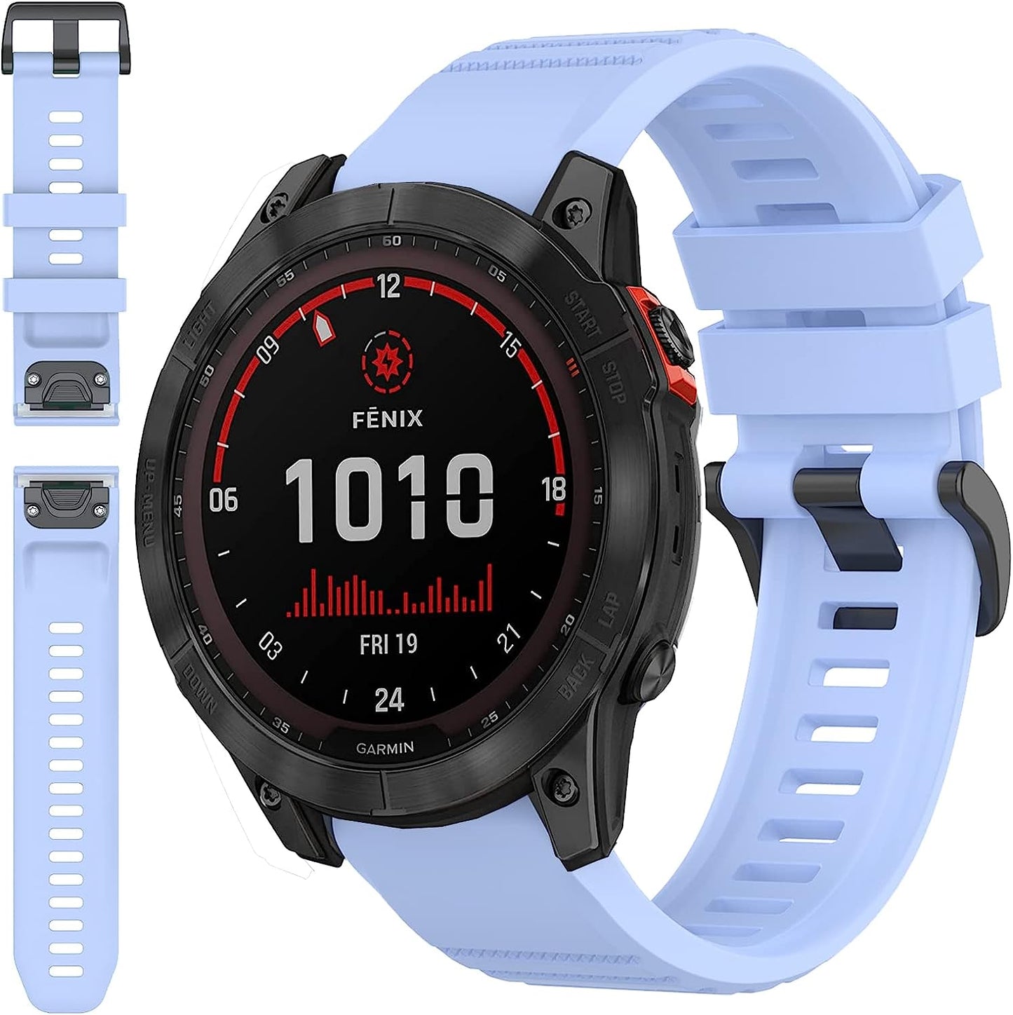 Miimall Compatible for Garmin Fenix 7X Silicone Band, Soft Sport Watch Wristband Women Man Flexible Replacement Band Strap for Garmin Fenix 26Mm 7X/7X Solar/7X Sapphire Solar/6X/5X(Black)  Miimall Cornflower Blue  