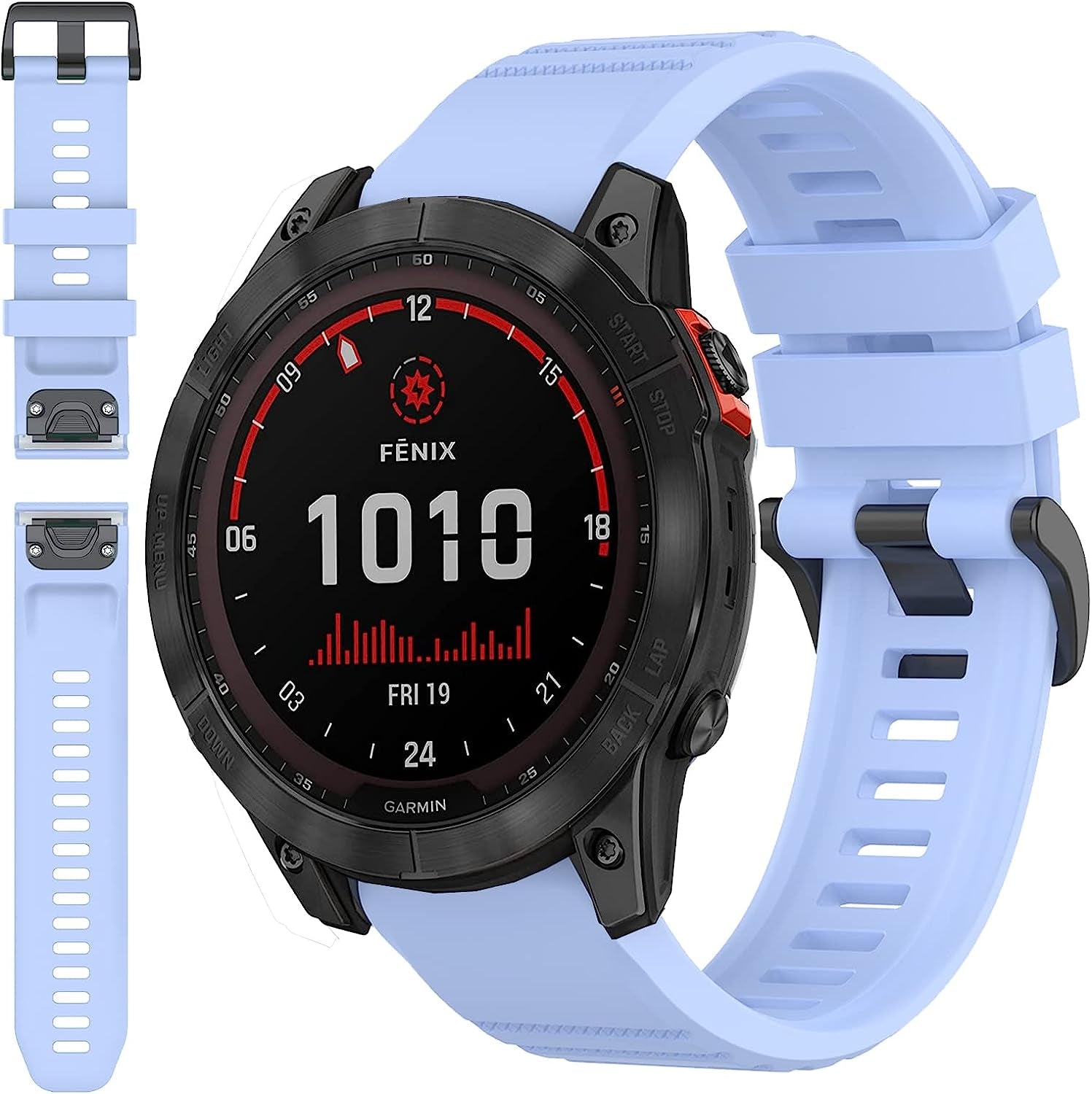 Miimall Compatible for Garmin Fenix 7X Silicone Band, Soft Sport Watch Wristband Women Man Flexible Replacement Band Strap for Garmin Fenix 26Mm 7X/7X Solar/7X Sapphire Solar/6X/5X(Black)  Miimall Cornflower Blue  