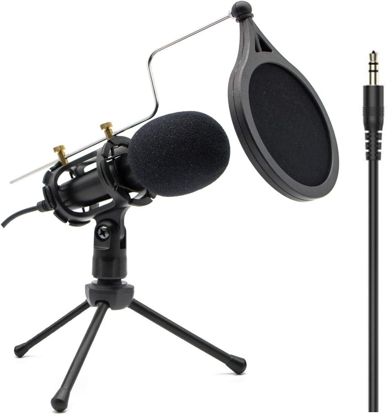 LOOYUAN Condenser Recording Microphone 3.5Mm Plug and Play PC Microphone, Broadcast Microphone for Computer Desktop Laptop MAC Windows Online Chatting Podcast Skype Youtube Game  LOOYUAN   