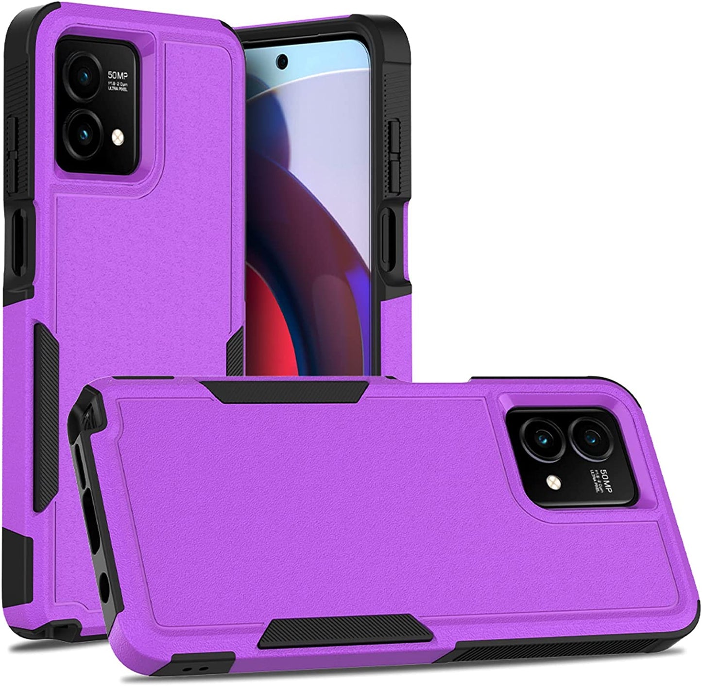 For Moto G Stylus 5G 2023 Case: Dual Layer Protective Heavy Duty Cell Phone Cover Shockproof Rugged with Screen Protector - Military Protection Bumper Tough - Motorola Moto G Stylus 5G 2023, Purple  Jinxian Co., Ltd.   