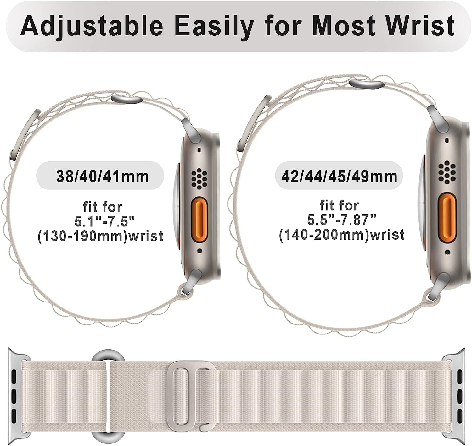 Alpine Loop for Apple Watch Band 49Mm 45Mm 41Mm 44Mm 40Mm 42Mm 38Mm, Iwatch Bands Nylon Sport Strap Women Men G-Hook Bracelet Wristband for Apple Watch Ultra Band Series 8 7 6 5 4 3 2 1 Series SE  ALMNVO   