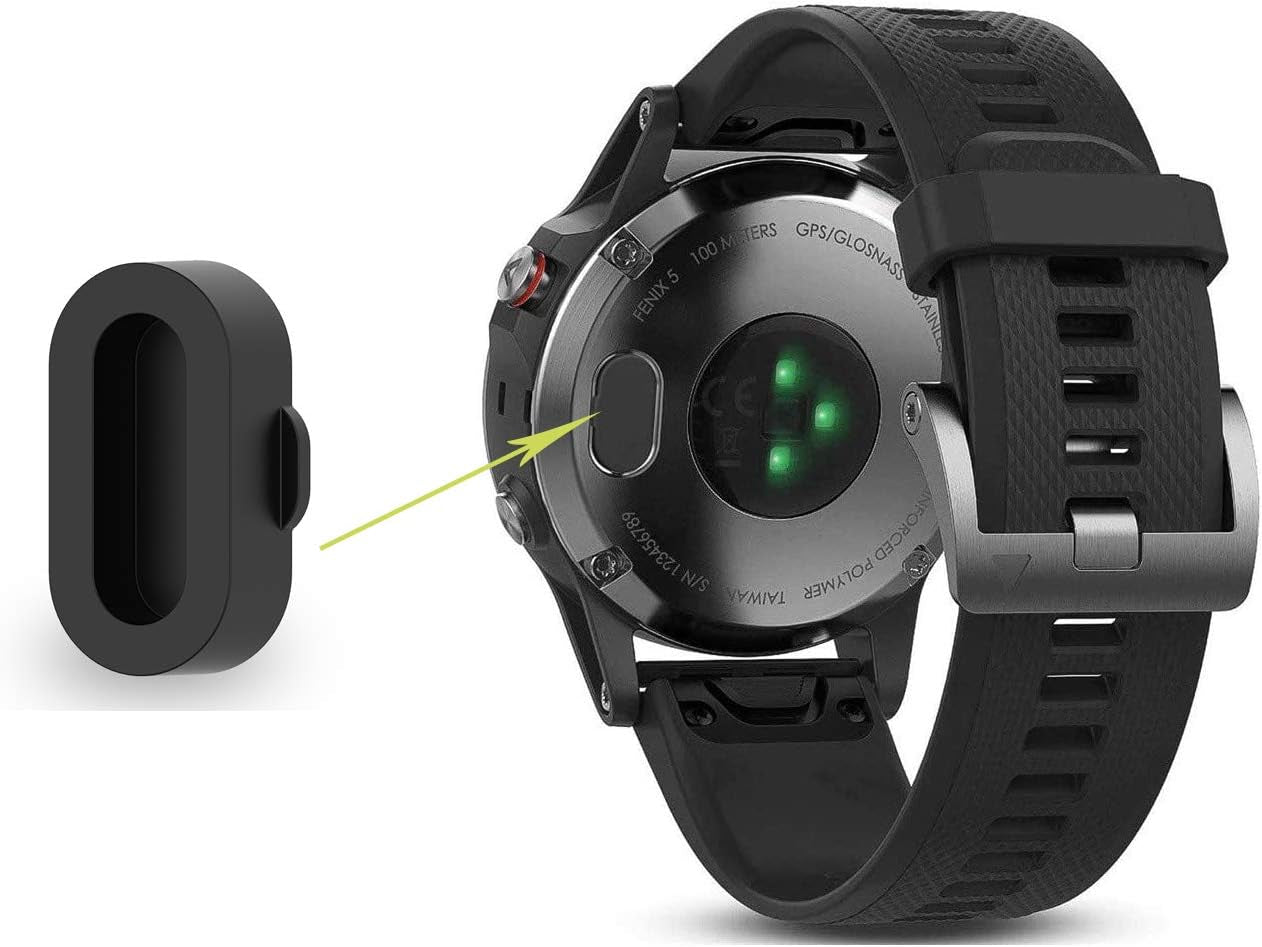 TOKERSE 10 Pack Dust Plug Compatible with Garmin Fenix 7 7S 7X 6 6S 6X Pro 5 5S 5X Plus/Vivoactive 3/4/Venu/Forerunner 935 Smartwatch Silicone Charger Port Protector anti Dust Plugs Caps Cover - Black  TOKERSE   