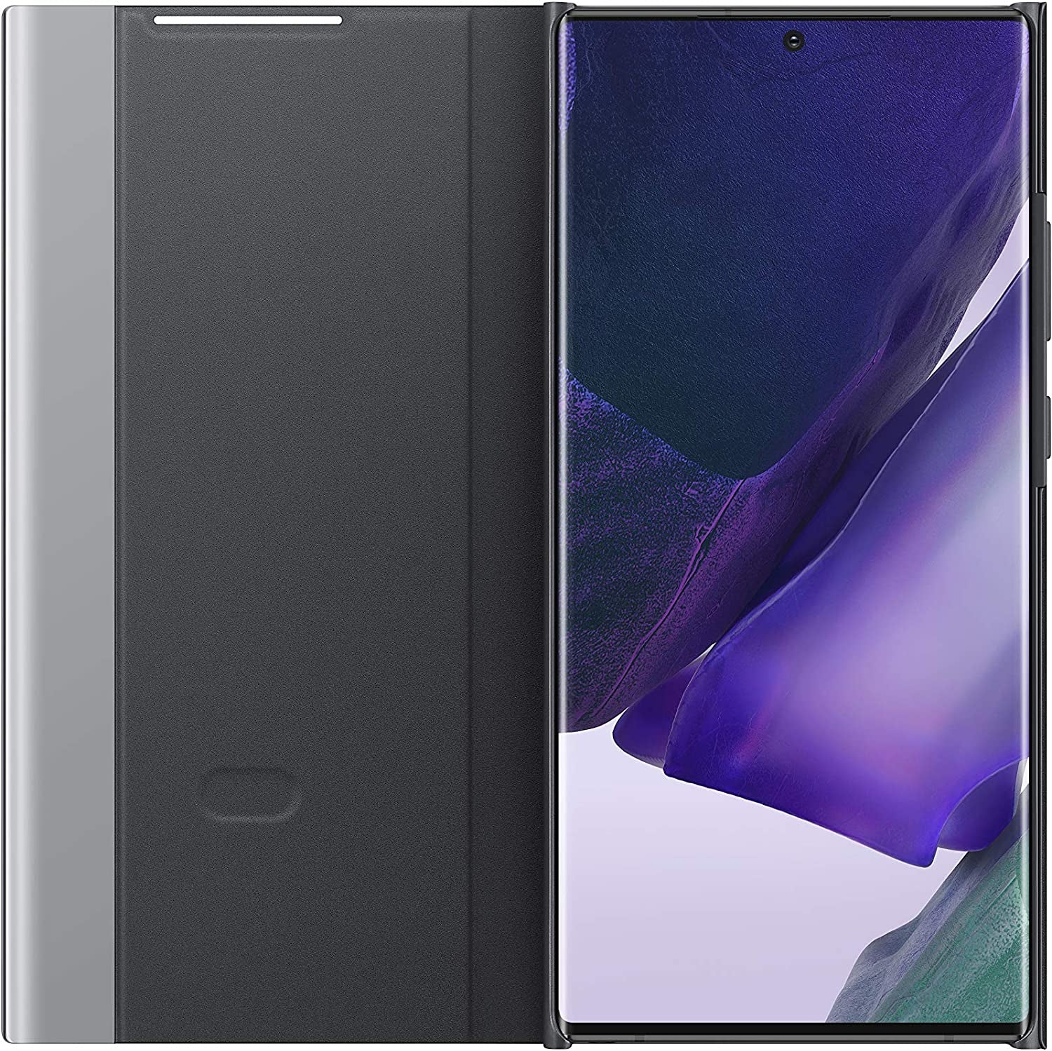 SAMSUNG Galaxy Note 20 Ultra Polyurethane Case, S-View Flip Cover - Lightweight, Black (US Version ) (EF-ZN985CBEGUS)  Samsung   