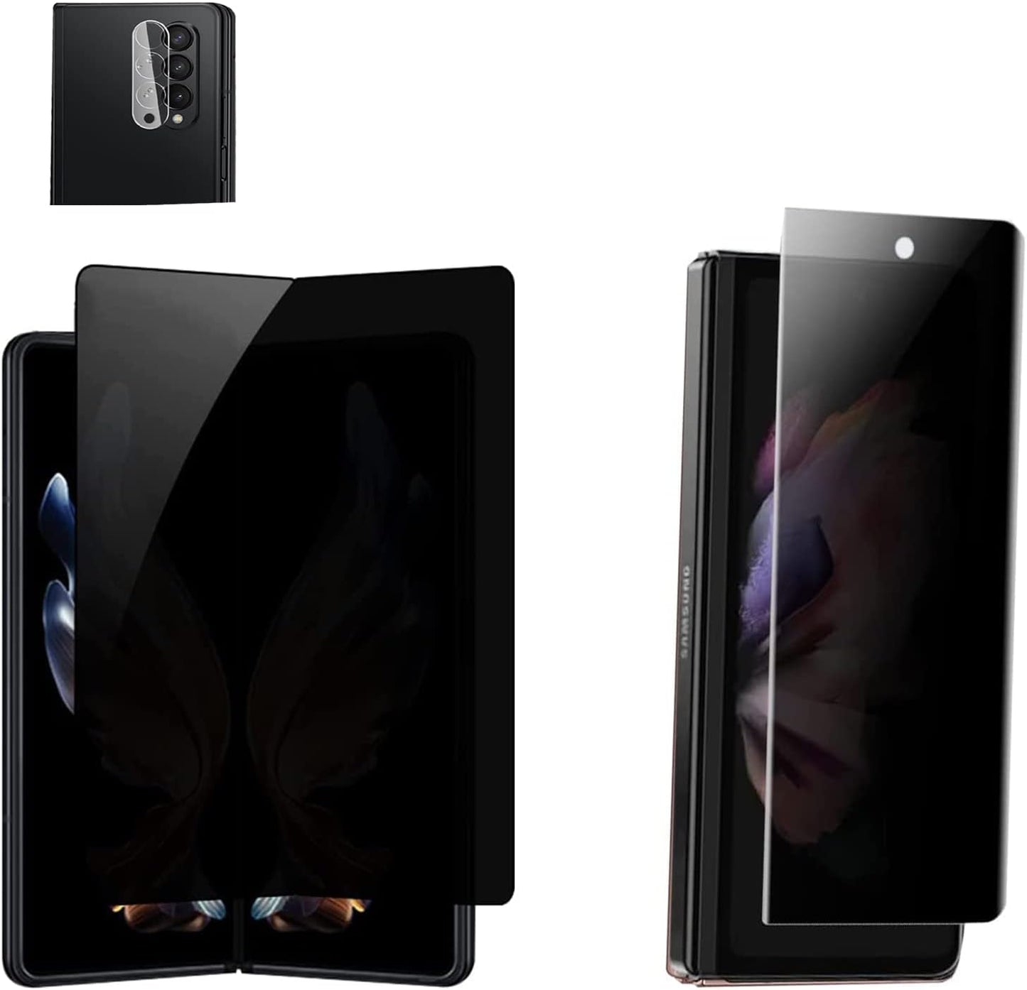 BYIUIHS 2+1 Pack Privacy Screen Protector Designed for Samsung Galaxy Z Fold 4, Anti-Peep 1PCS outside +1PCS inside Soft Film+1Pcs Lens Protector (Matte)  BYIUIHS   