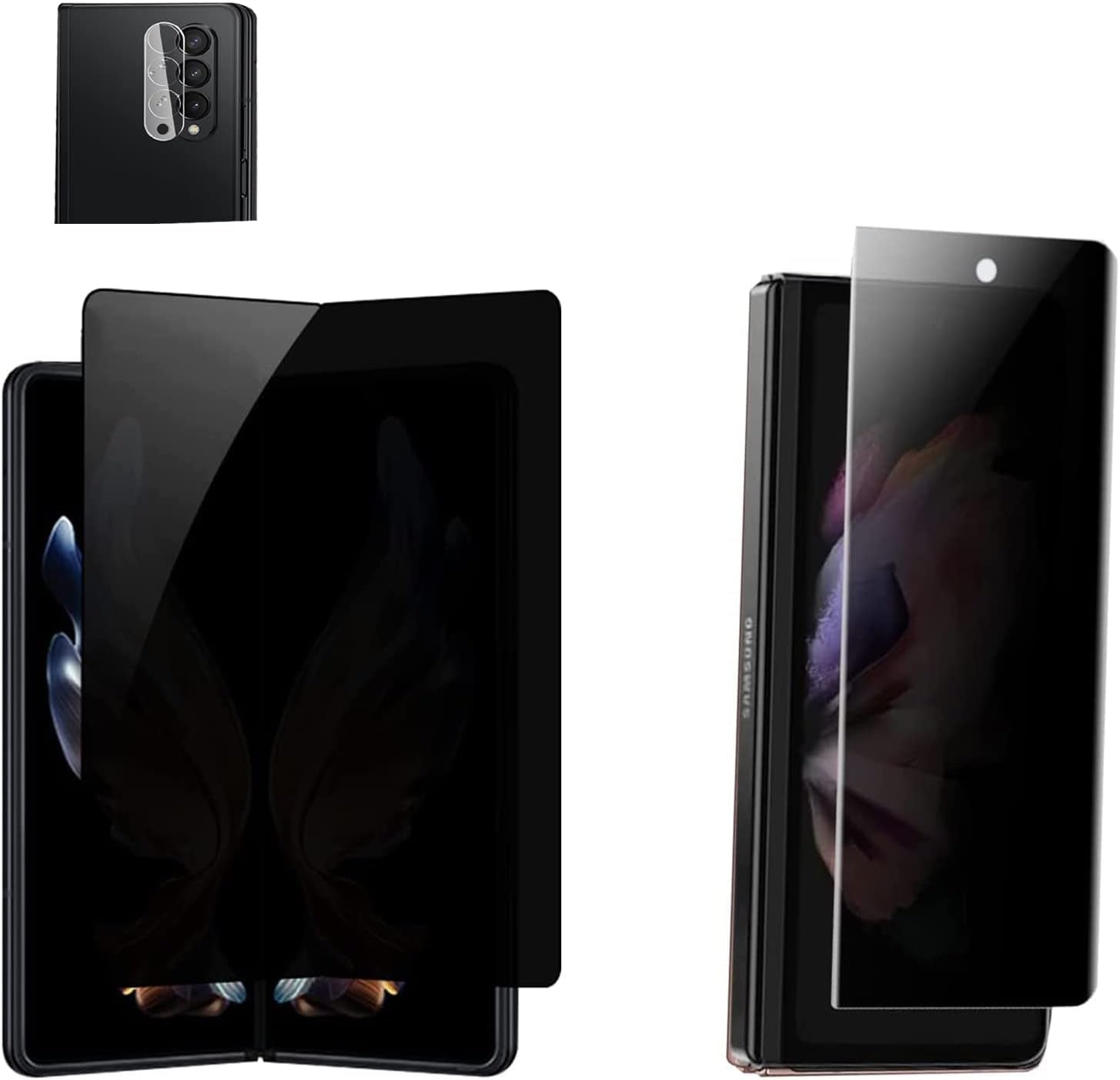 BYIUIHS 2+1 Pack Privacy Screen Protector Designed for Samsung Galaxy Z Fold 4, Anti-Peep 1PCS outside +1PCS inside Soft Film+1Pcs Lens Protector (Matte)  BYIUIHS   