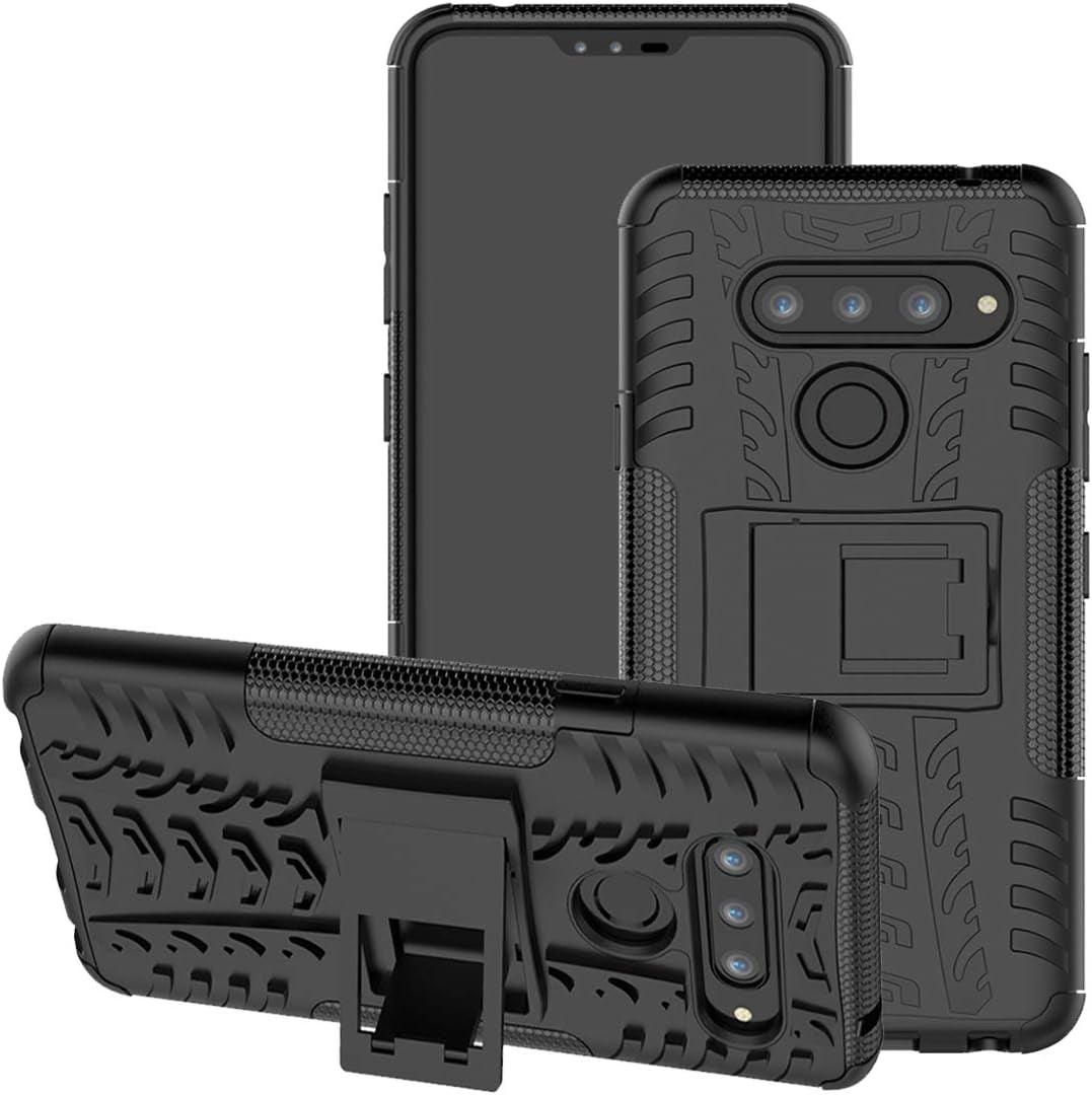 Case for LG V40 Thin, V40 Case, Viodolge [Shockproof] Rugged Dual Layer Protective Phone Case Cover with Kickstand for LG V40 / LG V40 Thinq (2018) (Green)  Viodolge Black  