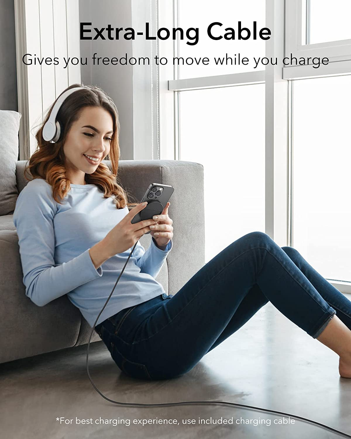 ESR Magsafe Charger (Halolock),Wireless Charger Kickstand, Magsafe Charger for Iphone 14/14 Plus/14 Pro/14 Pro Max and Iphone 13/12 Series, with 5Ft Removable Cable, Adapter Not Included, Black  Electronic Silk Road Corp   