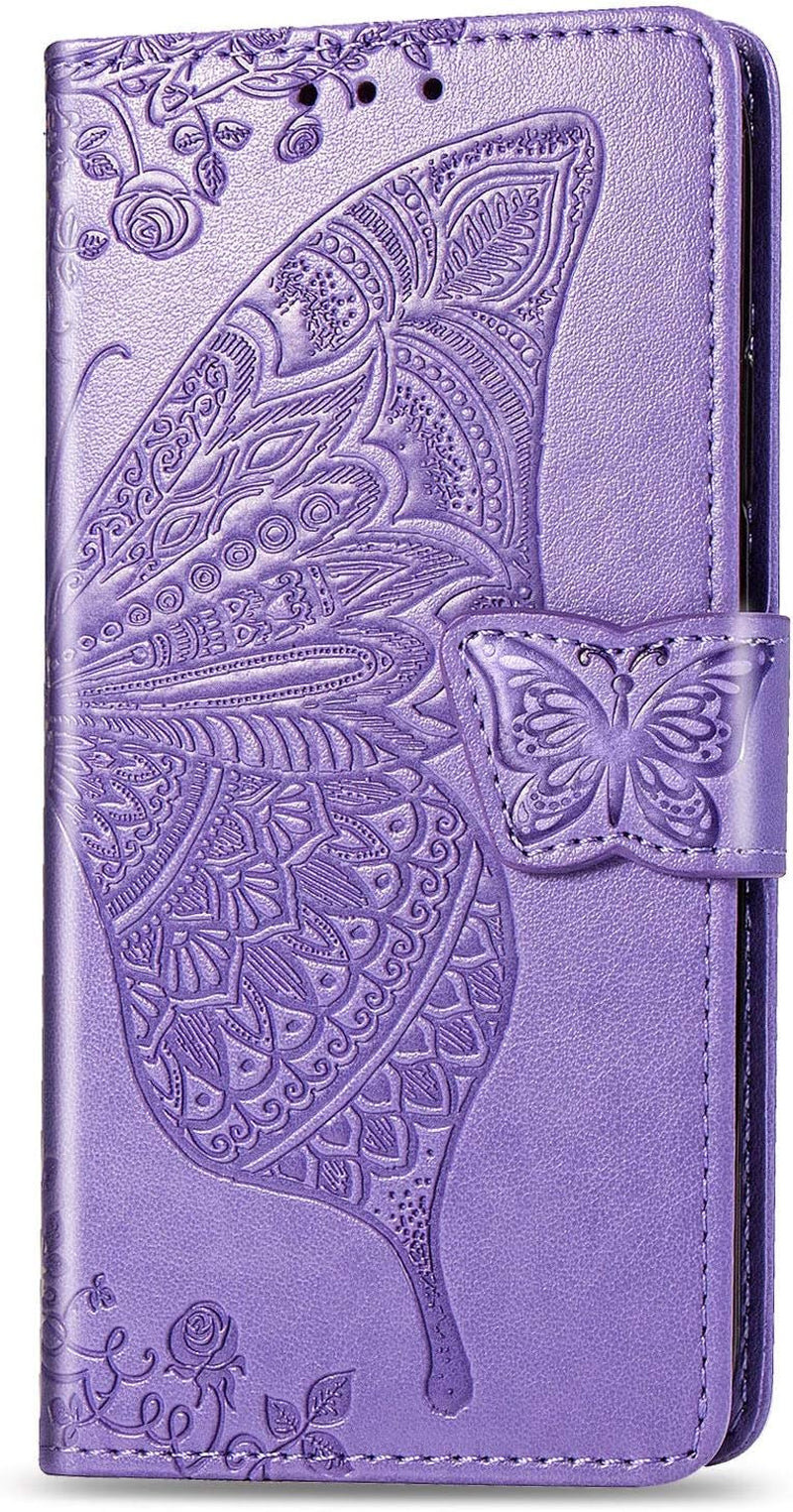 ZYZX LG G8 Thinq Wallet Case,3D Butterfly Flower LG G8 Thinq PU Leather Flip Phone Shell, with Credit Cards Slot and Stand Shockproof Magnetic Protective Cover-Hzd  ZYZX   