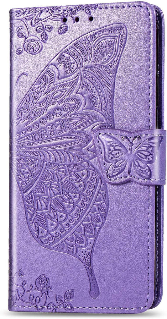 ZYZX LG G8 Thinq Wallet Case,3D Butterfly Flower LG G8 Thinq PU Leather Flip Phone Shell, with Credit Cards Slot and Stand Shockproof Magnetic Protective Cover-Hzd  ZYZX   