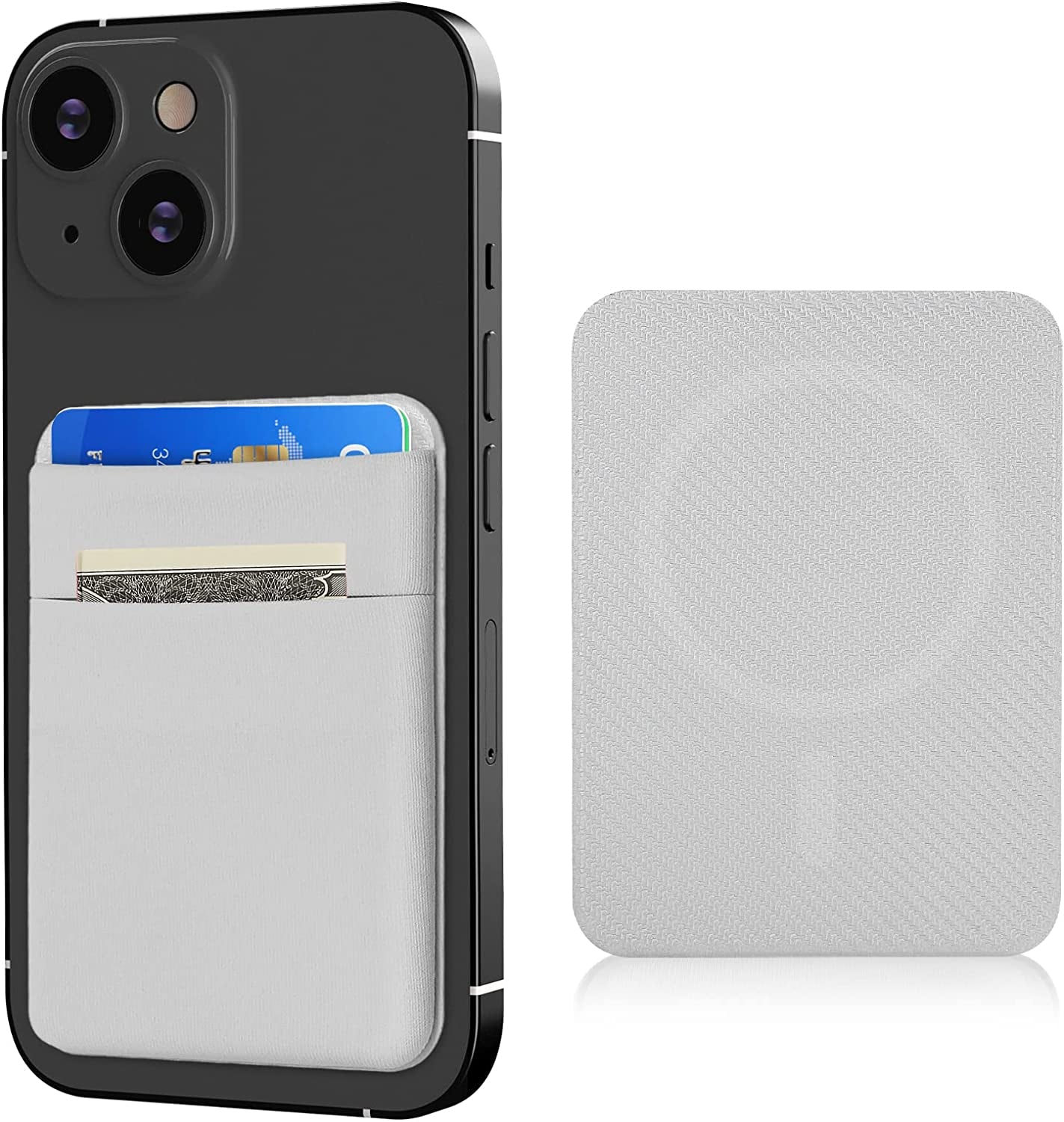 Senose Magnetic Wallet Compatible for Magsafe, Lycra Phone Card Holder Double Layer Card Wallet Compatible for Iphone 14 Pro Max/14 Pro/14/13 Pro Max/13 Pro/13/12 Pro Max/12 Pro/12 (Black)  Senose Gray  