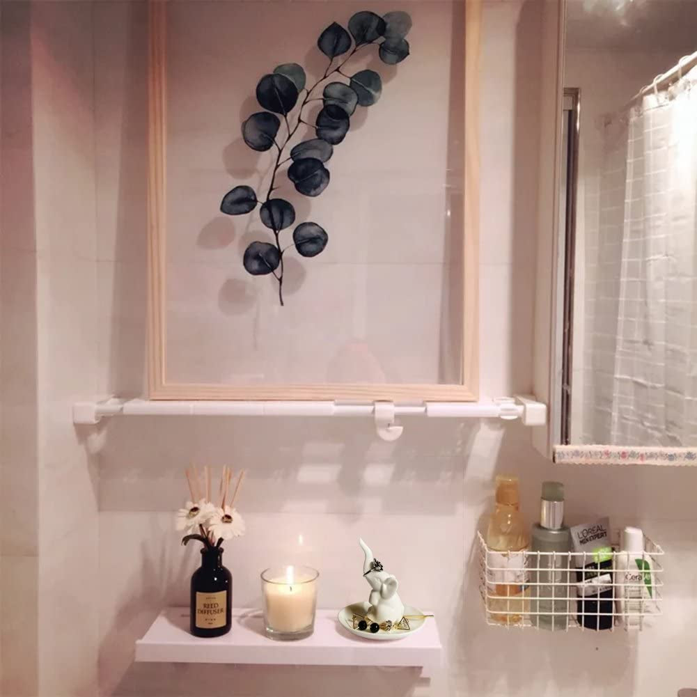 HOME SMILE Elephant Ring Dish Holder for Jewelry,Elephant Gifts for Women Chritsmas,Engagement Wedding Trinket Trays,Ceramic White  QY   