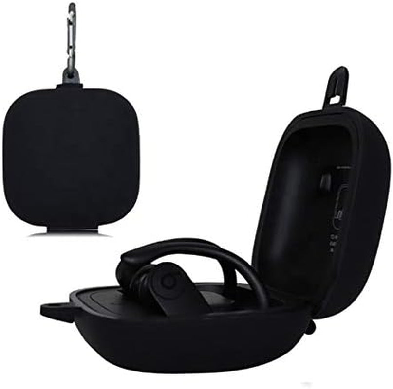 Saharacase Silicone Protective Case for Beats by Dr. Dre Powerbeats Pro with Carabiner Clip Rugged Protection Antislip Grip Easy Carrying Slim (Black)  ZERODAMAGE SAHARA CASE   