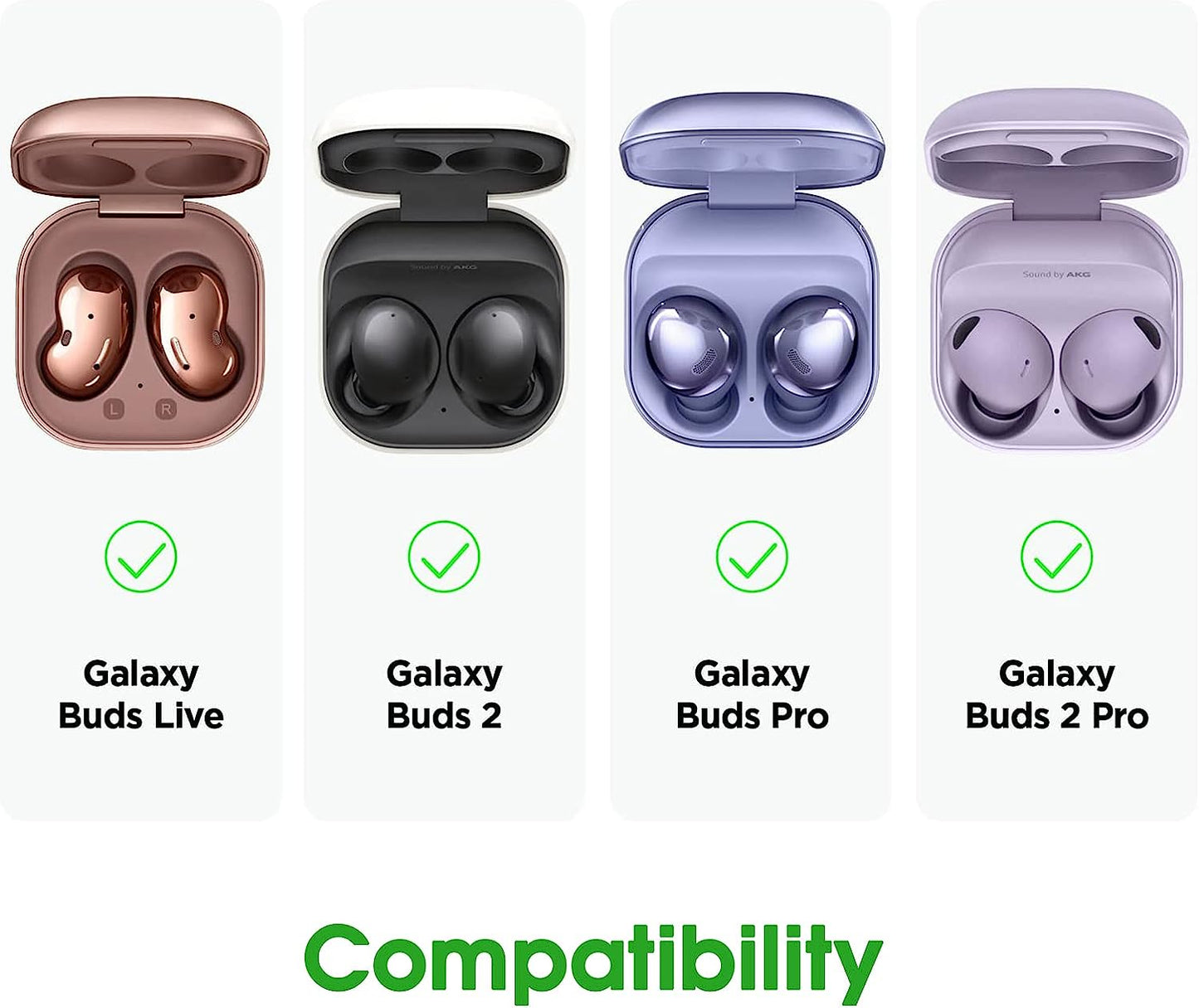 Fintie Case for Samsung Galaxy Buds 2 Pro (2022) / Galaxy Buds 2 (2021) / Galaxy Buds Pro (2021) / Galaxy Buds Live (2020) - Soft TPU Clear Anti-Scratch Protective Cover with Carabiner, Crystal Purple  Fintie   