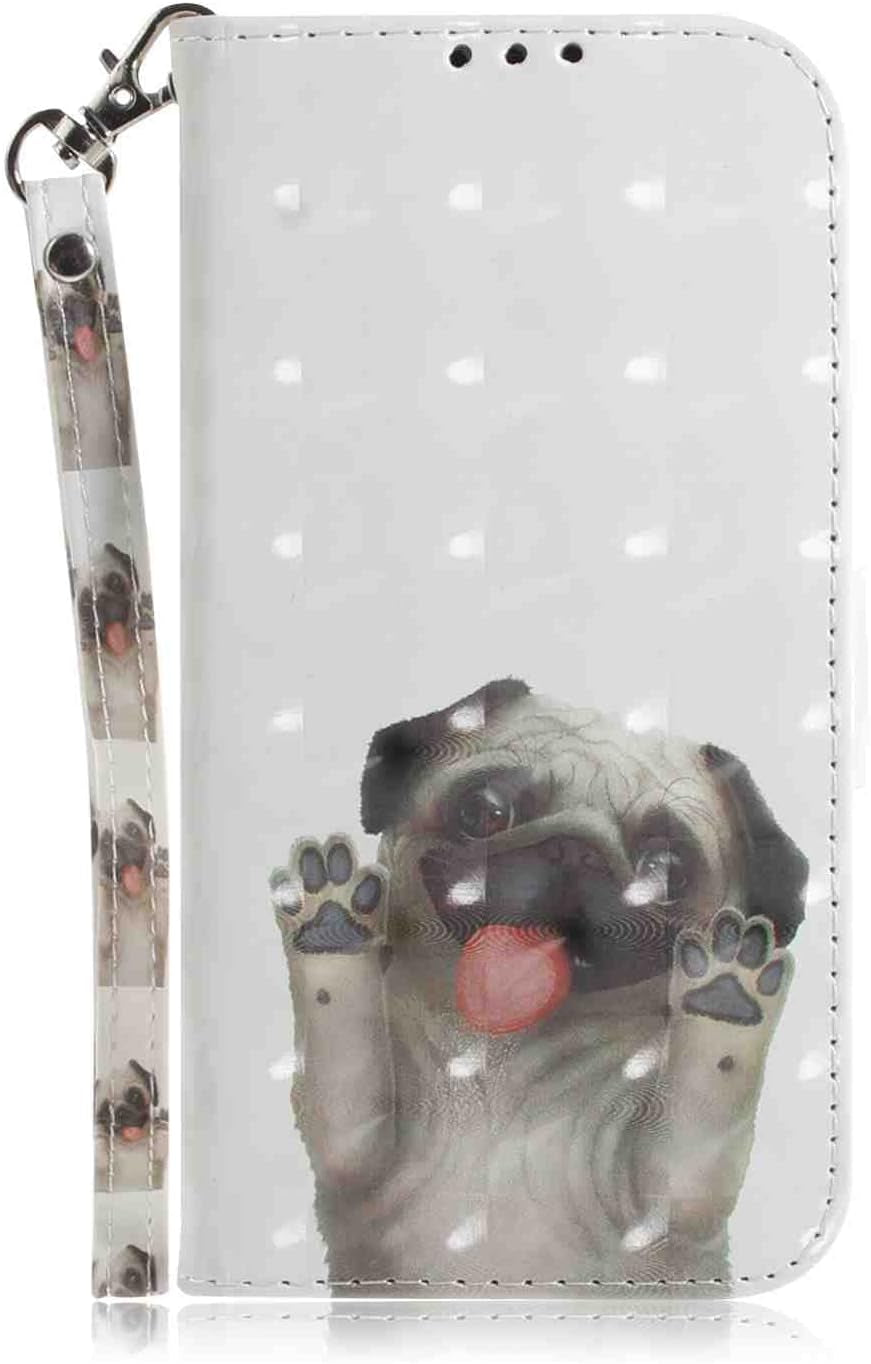 Mojiery Phone Cover Wallet Folio Case for LG V40 THINQ, Premium PU Leather Slim Fit Cover, 2 Card Slots, Fitting Cover, Cute Cat  MojieRy Haba Dog Lg Velvet {Ver.2} 