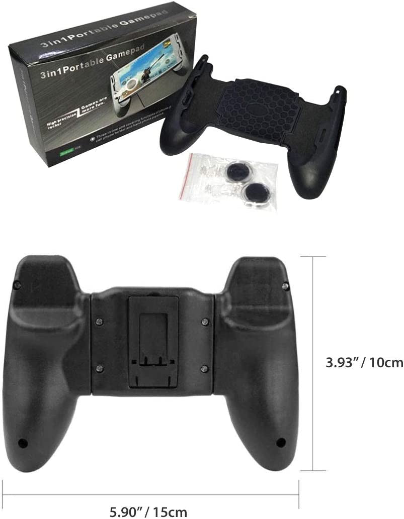 Mobile Joystick Controller Grip Case for Smartphones, Mobile Phone Gaming Grip with Joystick, Controller Holder Ergonomic Design (Black Type 01)  SUPIA   