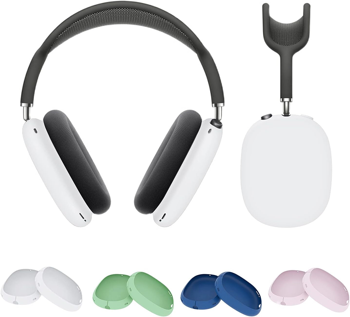 Antetek Silicone Case for Airpods Max Headphone,Soft Silicone Skin Cover Lightweight [Anti Slip] Shock-Proof Shatter-Resistant Protective Frame Full Cover Compatible for Airpods Max (White)  Antetek   