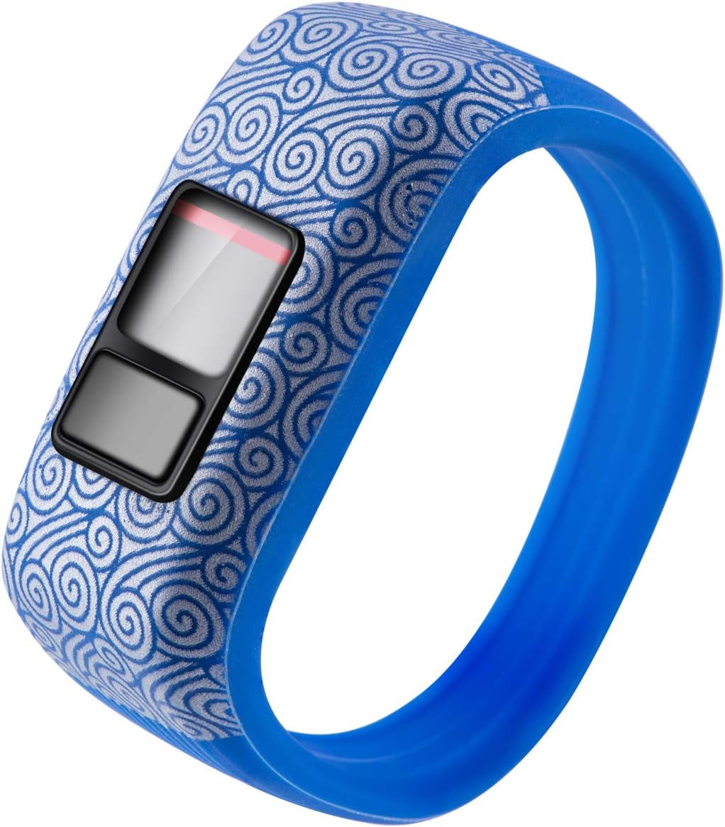 Ruentech Replacement Bands for Garmin Vivofit Jr.2, Colorful Adjustable Wristbands with Secure Watch-Style Clasp Strap Compatible with Garmin Vivofit Jr 2 and Vivofit Jr (For Kids) (Flag)  RuenTech Cloud Blue 5.7inch  