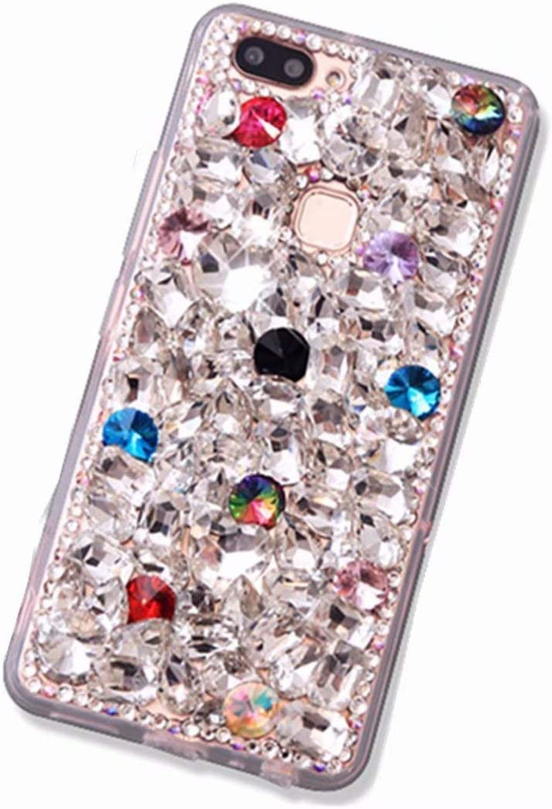LG G8 Thinq Case,Lg G8 Case,Lg Alpha Full Crystal Diamond Case, 3D Handmade Finger Buckle Luxury Fur Ball Sparkle Crystal Rhinestone Diamond Glitter Bling TPU Case for LG G8 Thinq(Angel/Green)  YuXia Clear / Color  