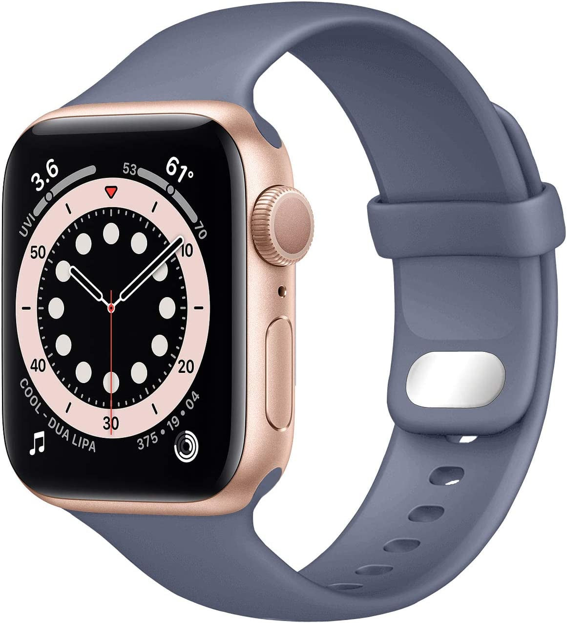 NUKELOLO Sport Band Compatible with Apple Watch Bands 38Mm 41Mm 40Mm 45Mm 44Mm 42Mm, Soft Silicone Replacement Strap Compatible for Iwatch Series SE 7 6 5 4 3 2 1 Women Men  NUKELOLO Lavender Gray 42mm/44mm/45mm 