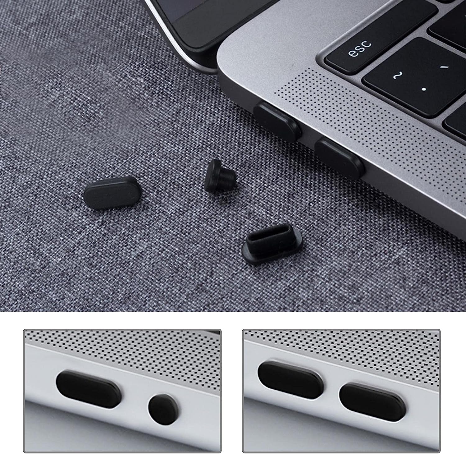 5PCS Dust Plugs Set Compatible with Macbook Air 13 Inch A2179 / Pro 13 Inch A2289 / Pro 15 Inch with Touch Bar and Touch ID A1990 / Pro 16 Inch A2141  Create idea   