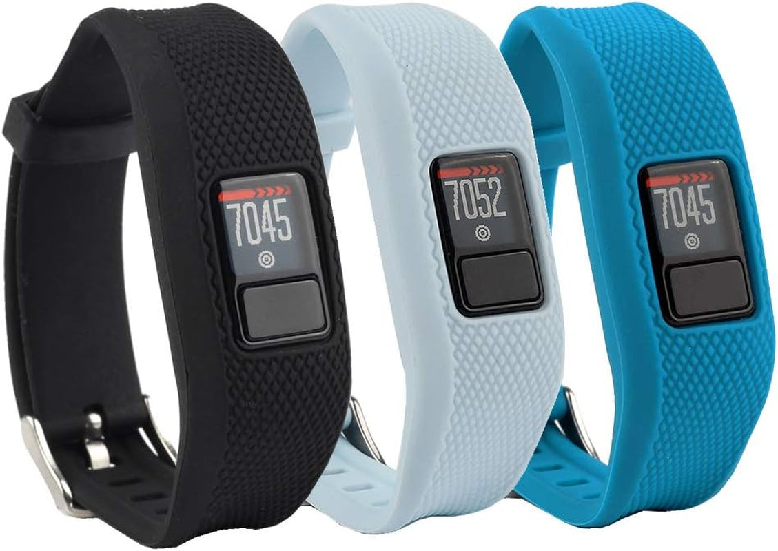 Ybludiy Compatible with Garmin Vivofit 3/Jr/Jr 2 Bands,Adjustable Replacement Wristbands with Watch Buckle for Garmin Vivofit 3 Kids Women Men(No Tracker)  Ybludiy Solid color-Black/Lake blue/Deep blue  