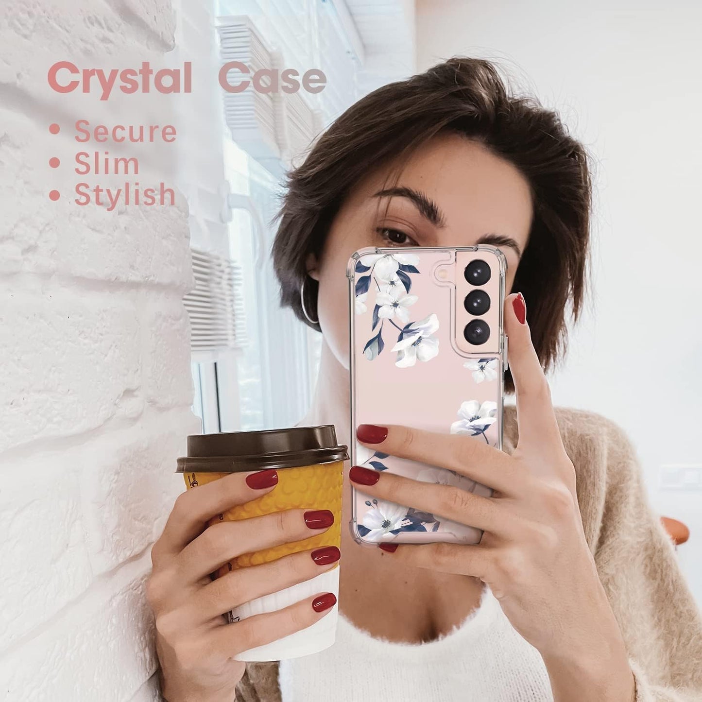 Cutebe Cute Clear Case for Samsung Galaxy S22 6.1 Inch 2022 Released, Shockproof Series Protective Cover with Screen Protector and Camera Lens Protector for Women, Girls  Cutebe   