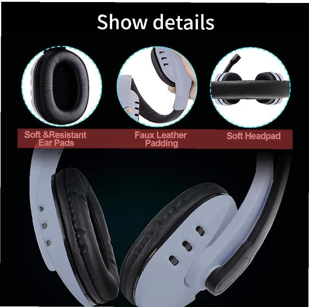 Gaming Headset Three-In-One Wired Headset PS5 Headphone with Mic for Laptop Tablet Smart Phone White  Hayden Store   