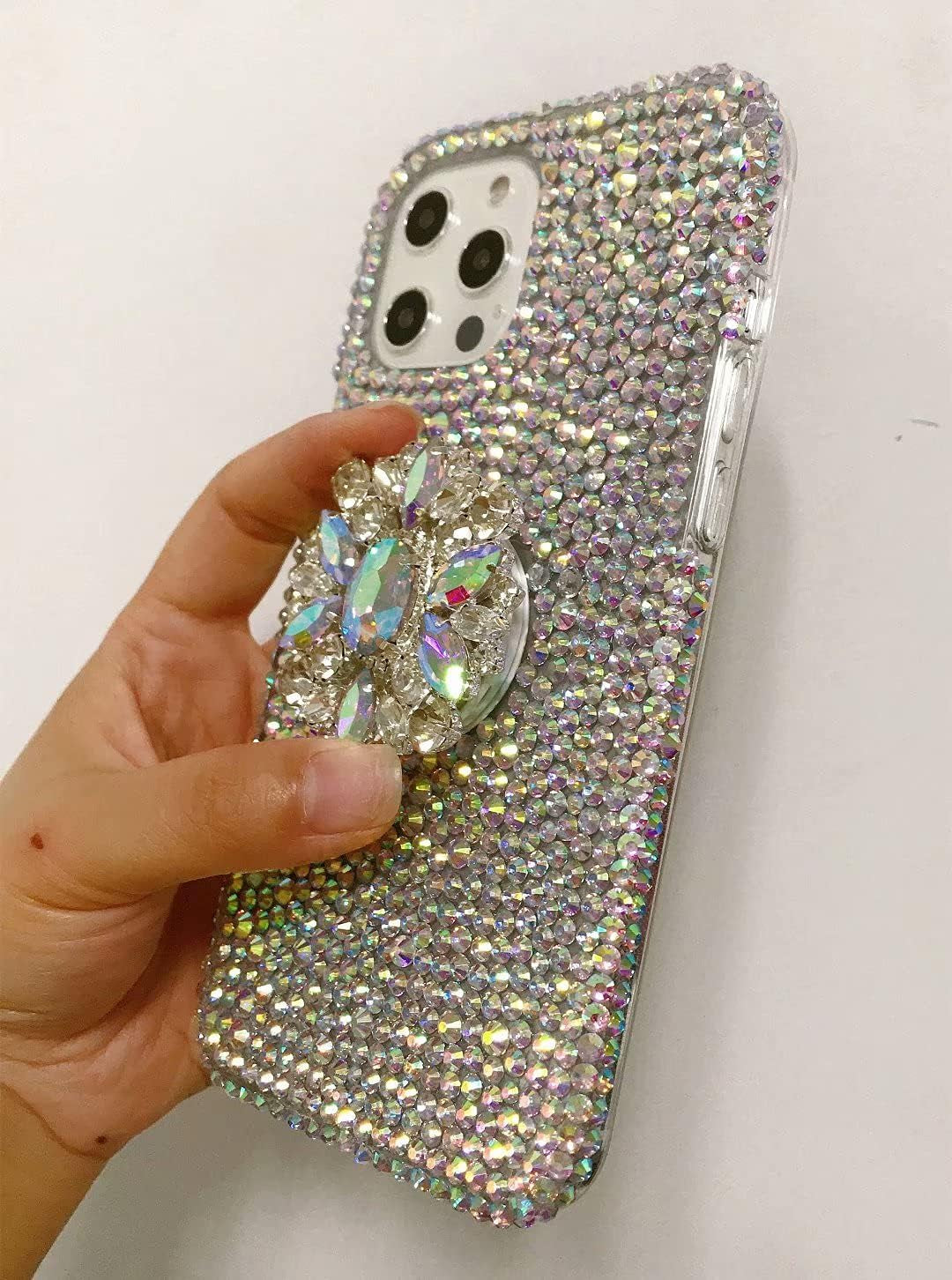 Max-Abc Compatible with LG V40 Thinq/Lg V40 Glitter Case,3D Diamond Crystal Rhinestone Women Girls Rainbow Shiny Sparkle Bling Glitter Protective Phone Case Cover with Kickstand  Max-ABC   