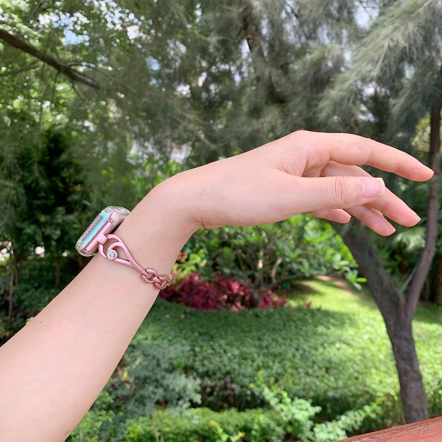 Sangamei Strap Compatible for Apple Watch Band 49Mm 45Mm 44Mm 42Mm 41Mm 40Mm 38Mm Metal Iwatch Band Replacement Series 8/7/6/5/4/3/2/1/SE Dressy Bracelet for Women  SaNgaiMEi   