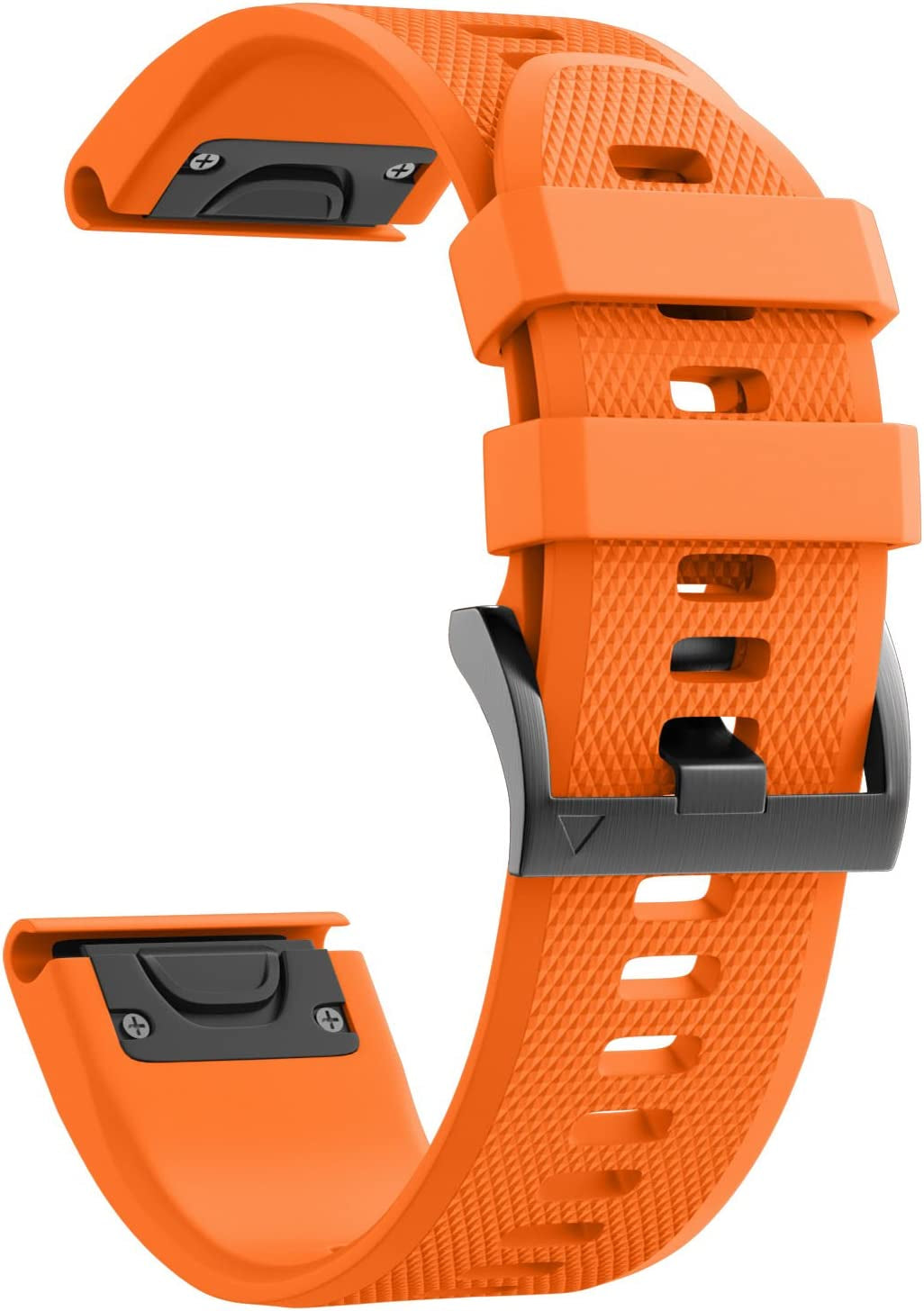 ANCOOL Compatible with Fenix 5 Band Easy Fit 22Mm Width Soft Silicone Watch Bands Replacement for Approach S62/Quatix 6/Fenix 5 Plus/Fenix 6/Fenix 6 Pro/Fenix 7 Smartwatch (Black)  ANG Orange  