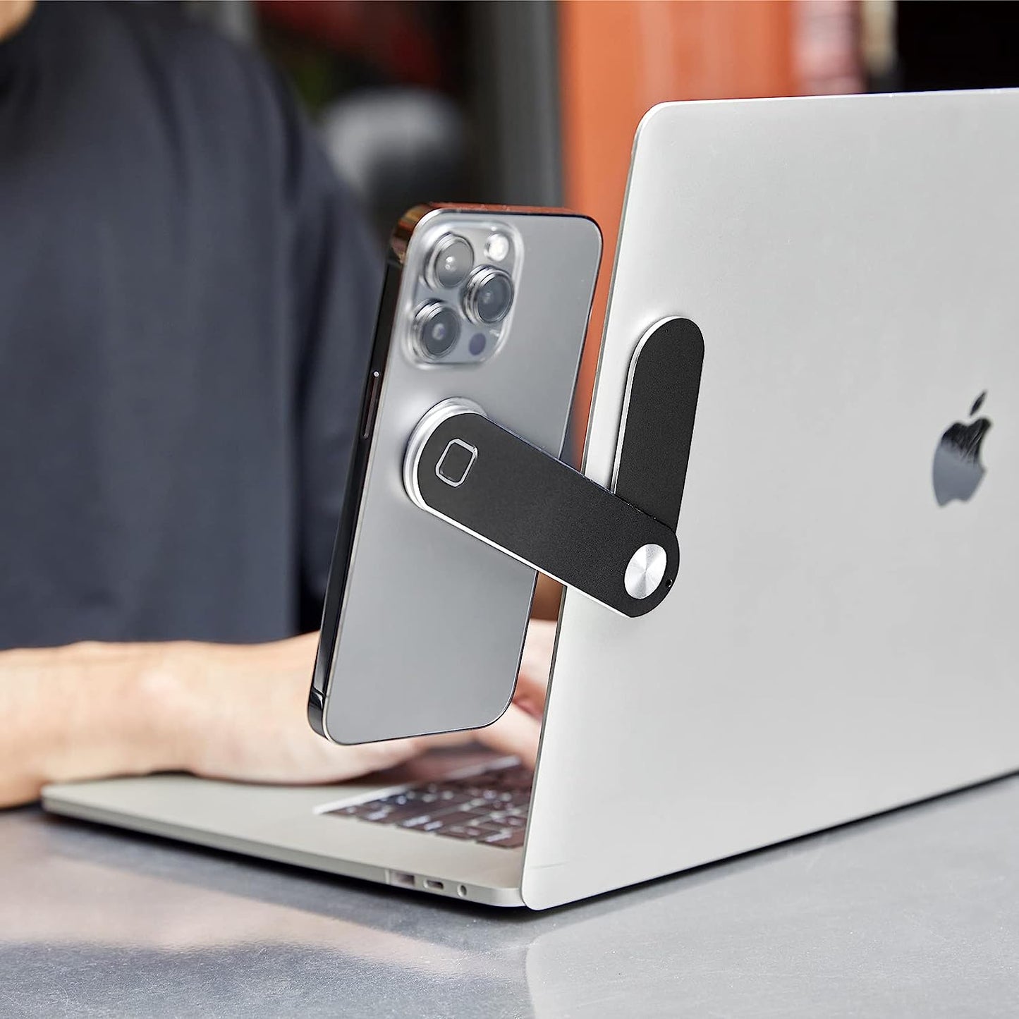 Omnpak Laptop Phone Holder, Adjustable Magnetic Phone Expansion Bracket，Foldable Portable Side Mount Clip, Laptop Stand for Smartphone  Omnpak   